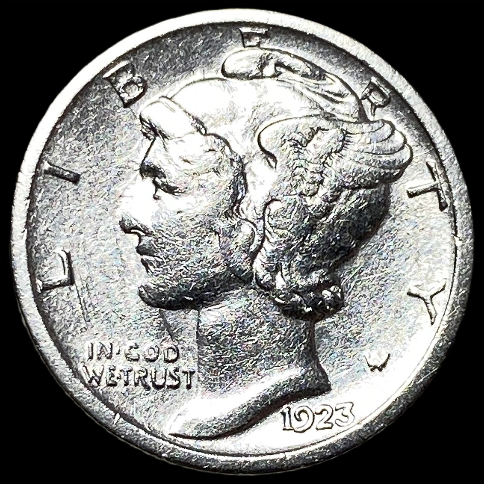 1923-S Silver Mercury Dime CHOICE AU: 1923-S Silver Mercury Dime CHOICE AU