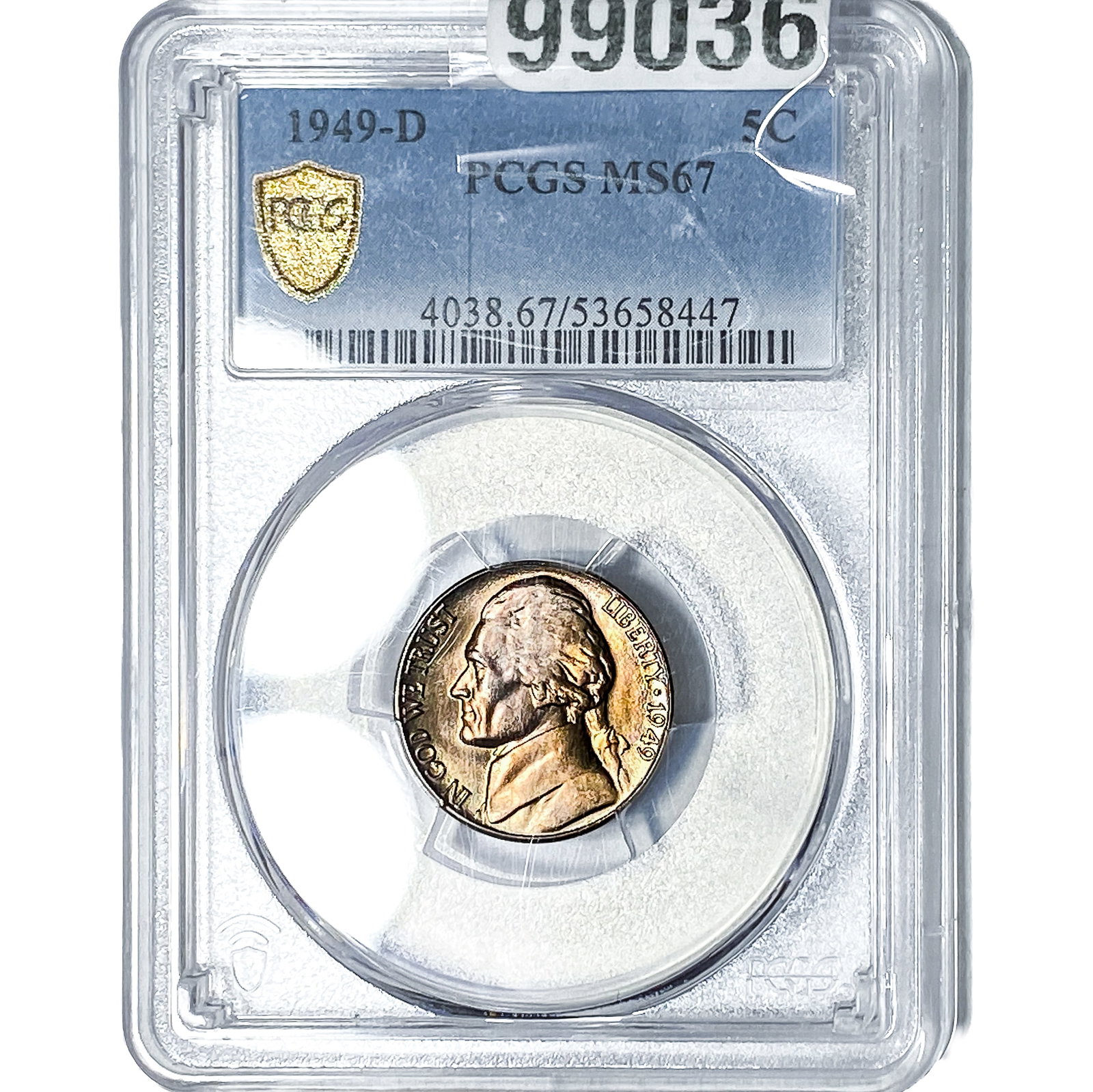1949-D Jefferson Nickel PCGS MS67: 1949-D Jefferson Nickel PCGS MS67