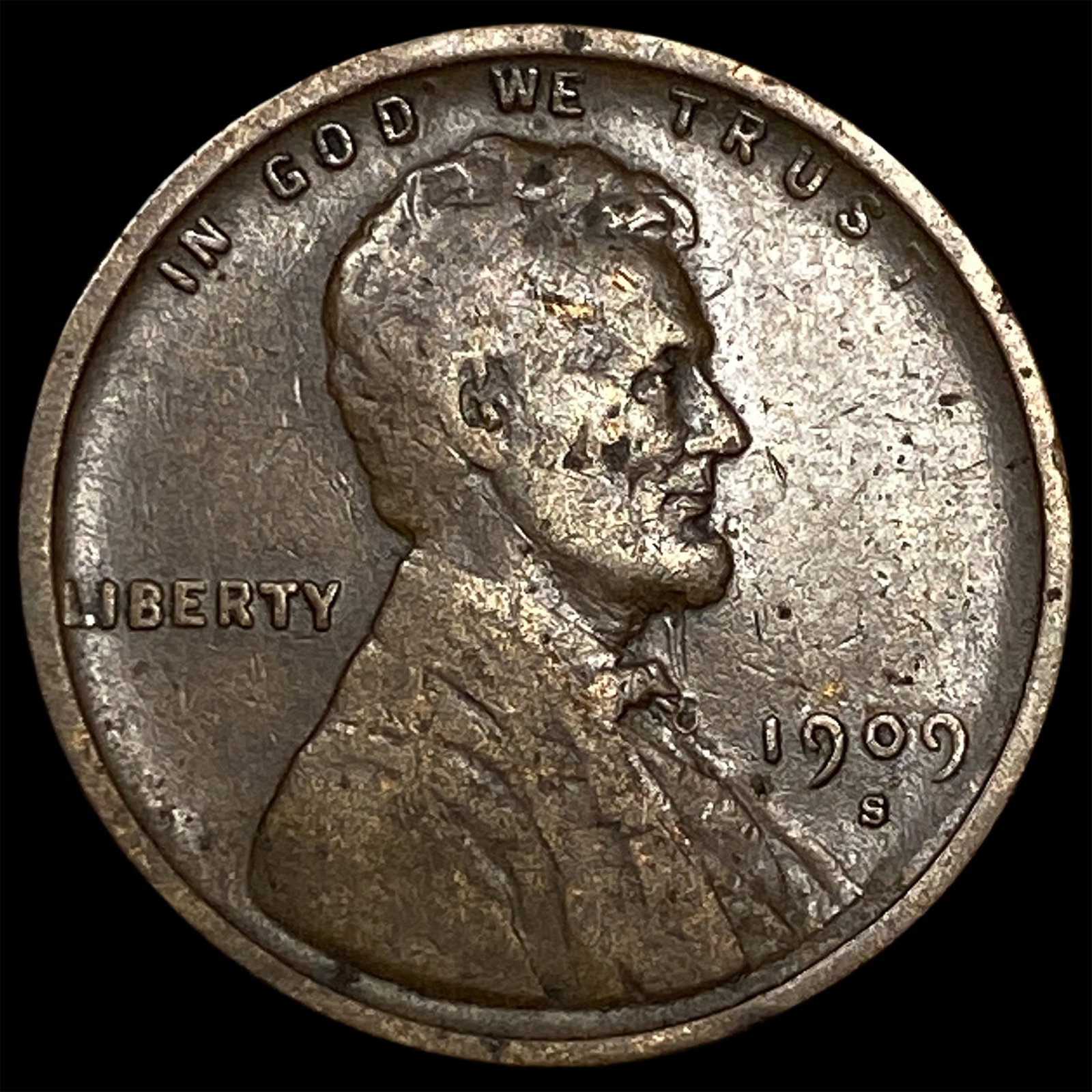 1909-S Lincoln Wheat Cent LIGHTLY CIRCULATED: 1909-S Lincoln Wheat Cent LIGHTLY CIRCULATED