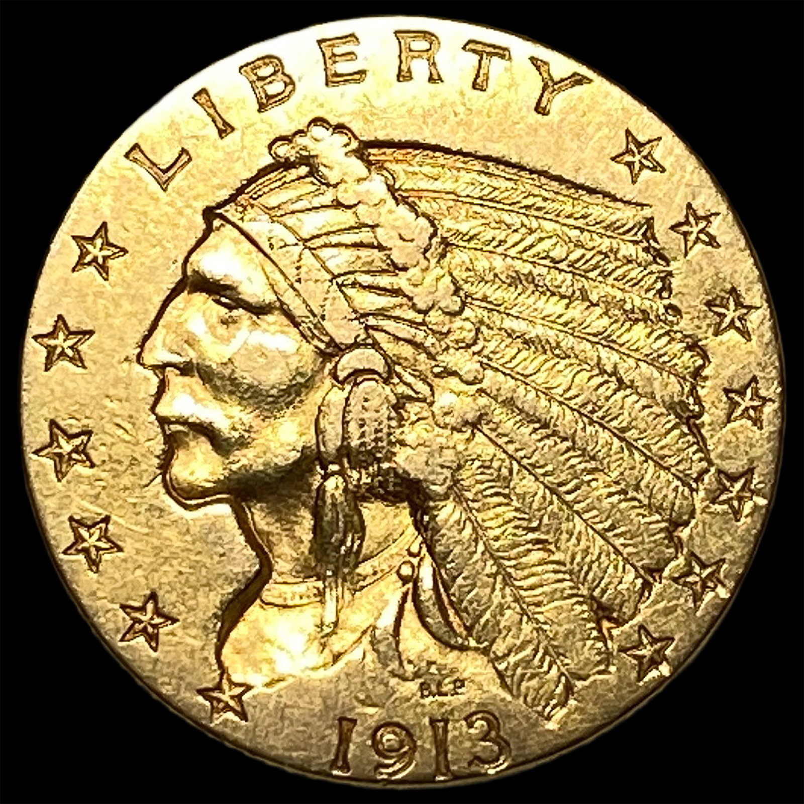 1913 Indian Head Gold $2.50 Quarter Eagle UNCIRCULATED: 1913 Indian Head Gold $2.50 Quarter Eagle UNCIRCULATED