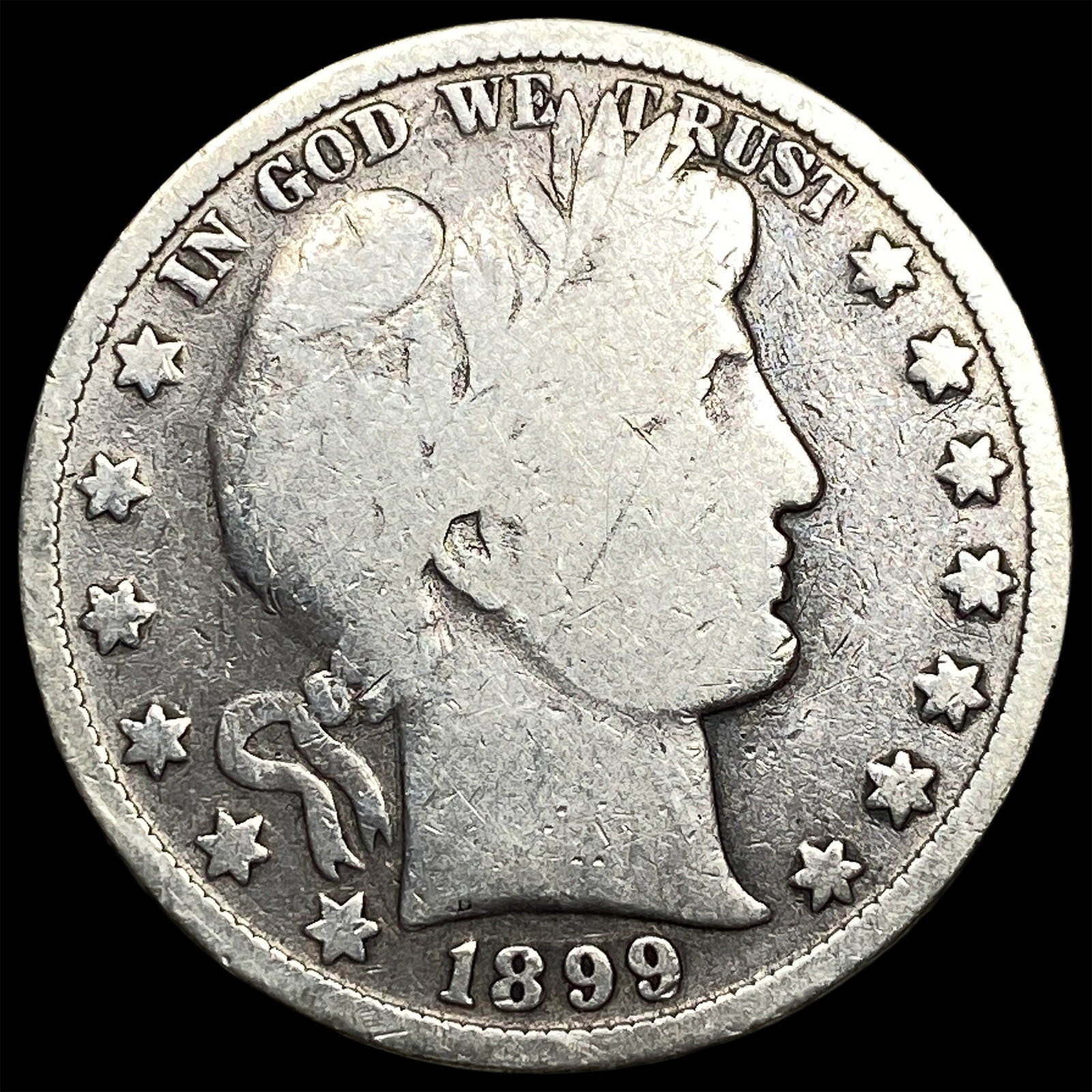 1899 Silver Barber Half Dollar ABOUT UNCIRCULATED: 1899 Silver Barber Half Dollar ABOUT UNCIRCULATED