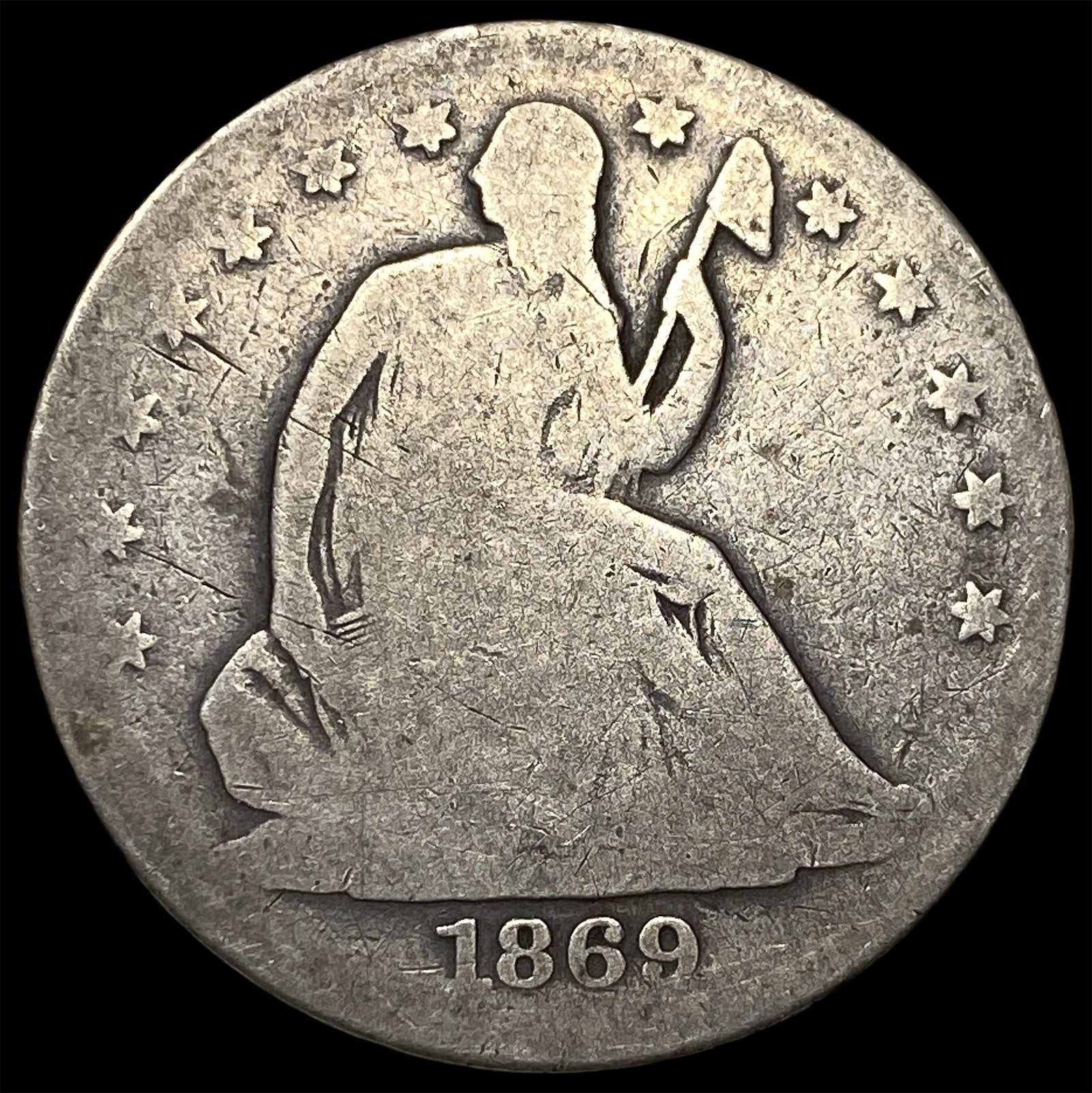 1869-S Silver Half Dollar CLOSELY UNCIRCULATED: 1869-S Silver Half Dollar CLOSELY UNCIRCULATED