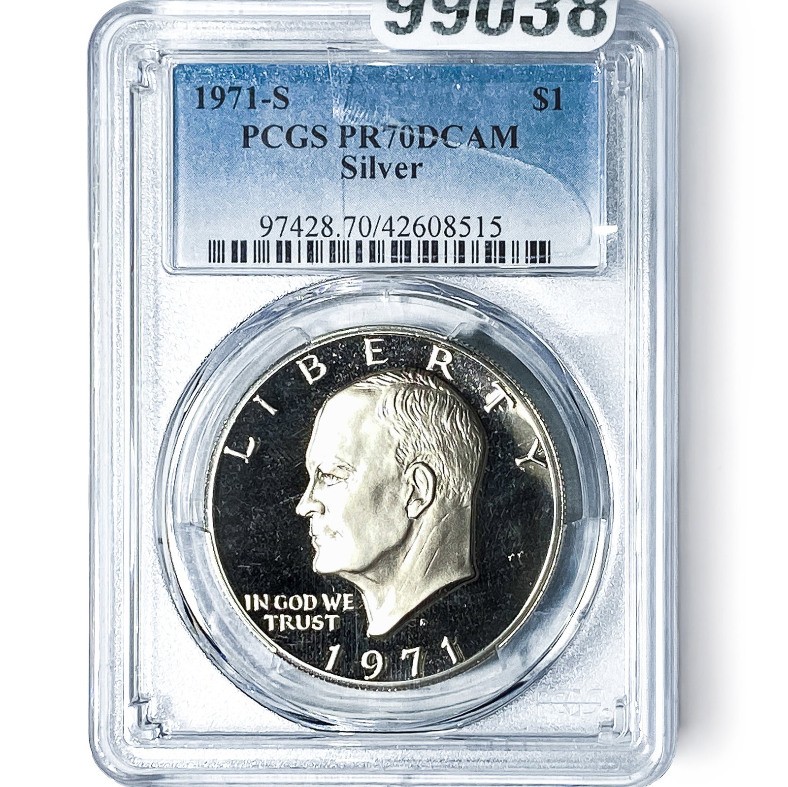 1971-S Eisenhower Dollar PCGS PR70 DCAM Silver: 1971-S Eisenhower Dollar PCGS PR70 DCAM Silver