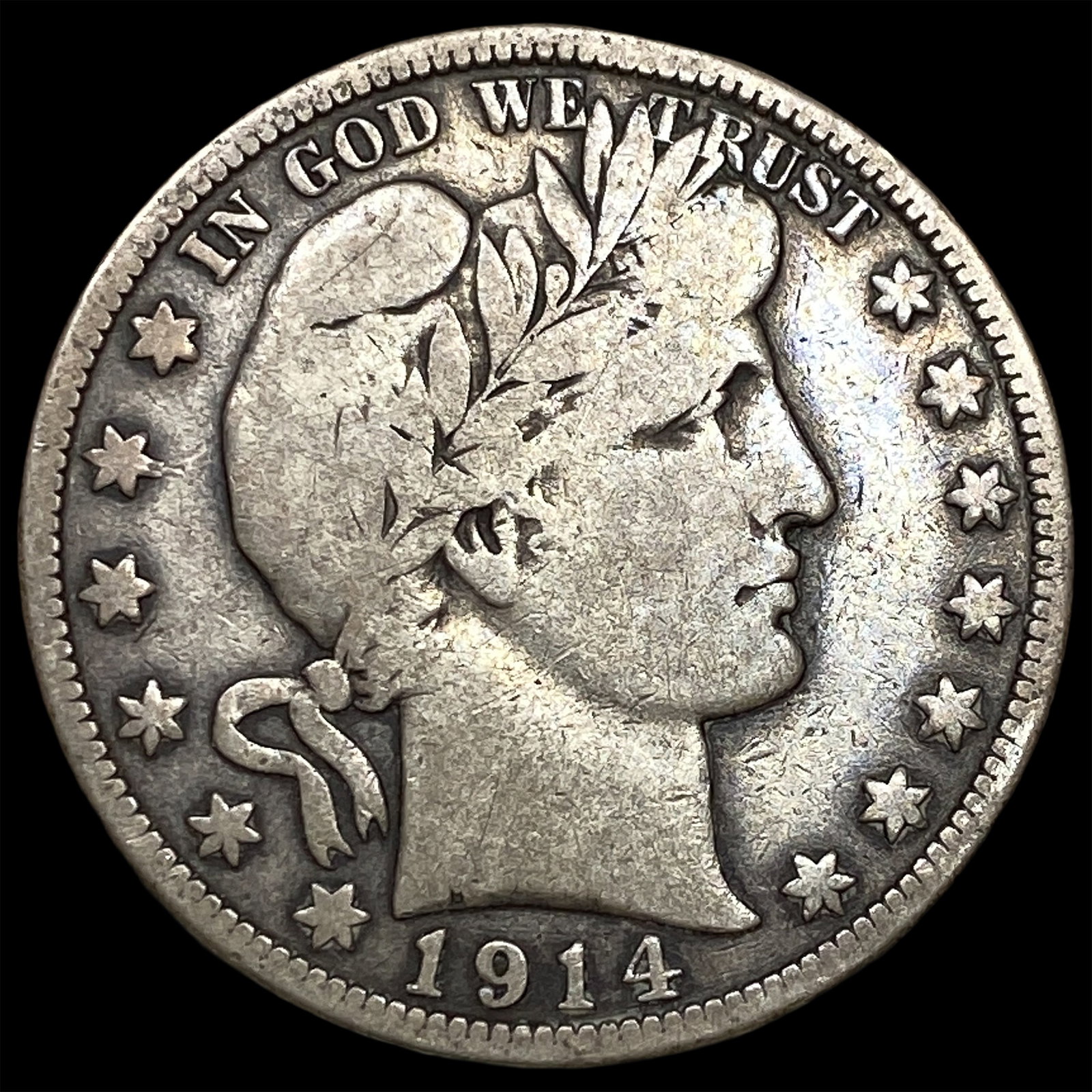 1914 Barber Half Dollar LIGHTLY CIRCULATED: 1914 Barber Half Dollar LIGHTLY CIRCULATED