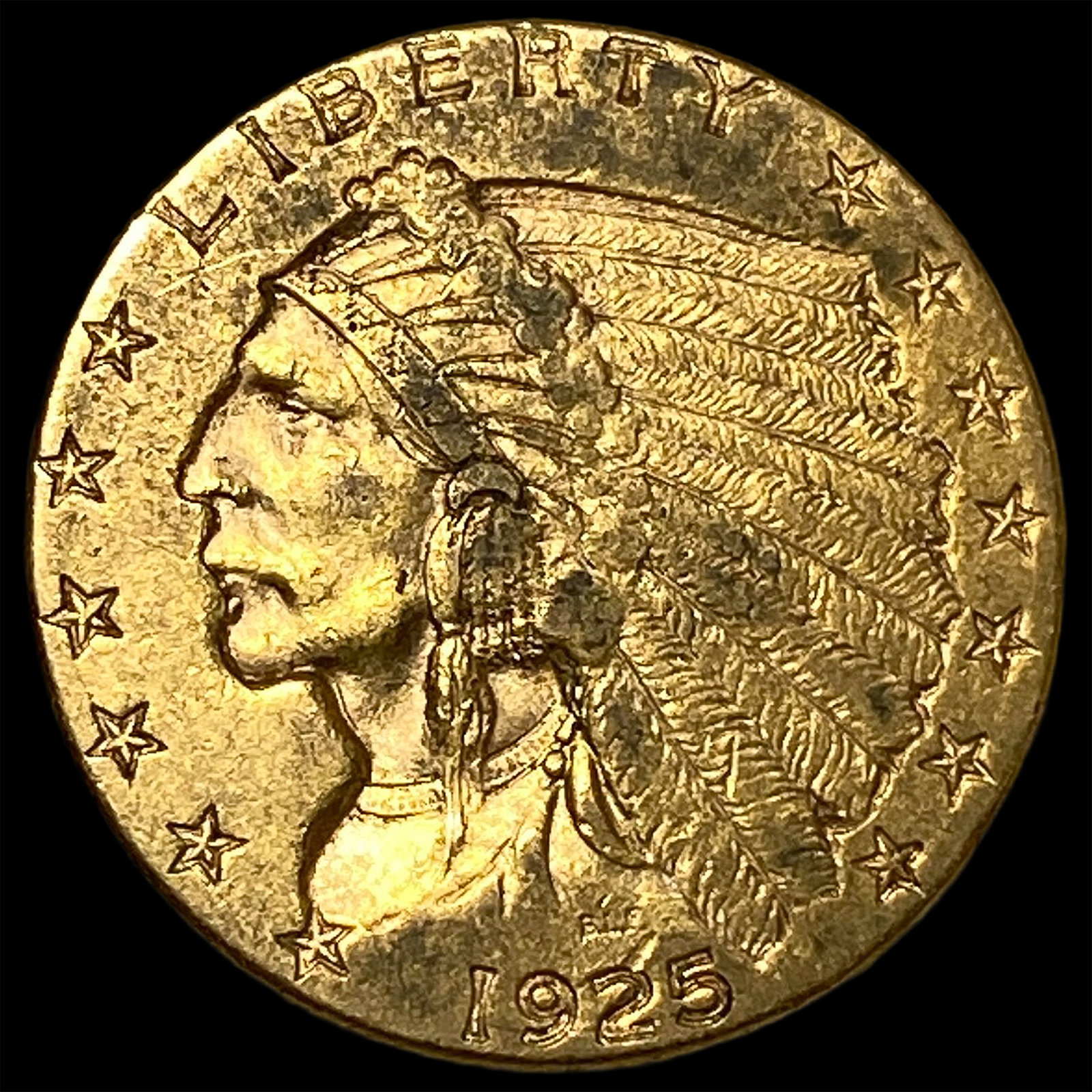 1925 Indian Head Gold $2.5 Quarter Eagle UNCIRCULATED: 1925 Indian Head Gold $2.5 Quarter Eagle UNCIRCULATED