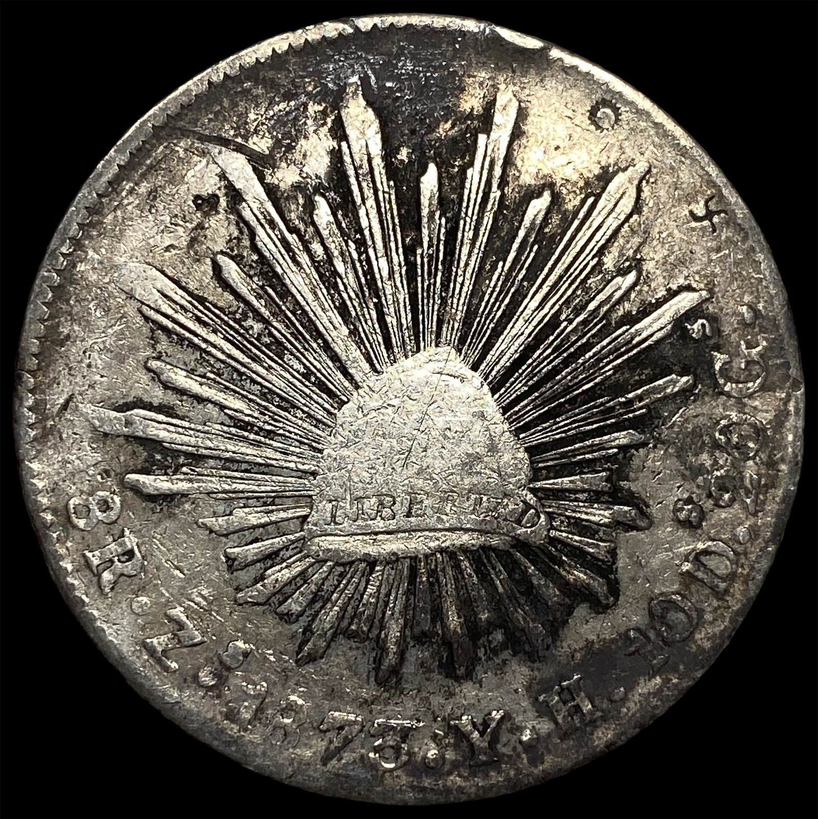 1873-Mo H Mexico Silver 8 Reales LIGHTLY CIRCULATED: 1873-Mo H Mexico Silver 8 Reales LIGHTLY CIRCULATED