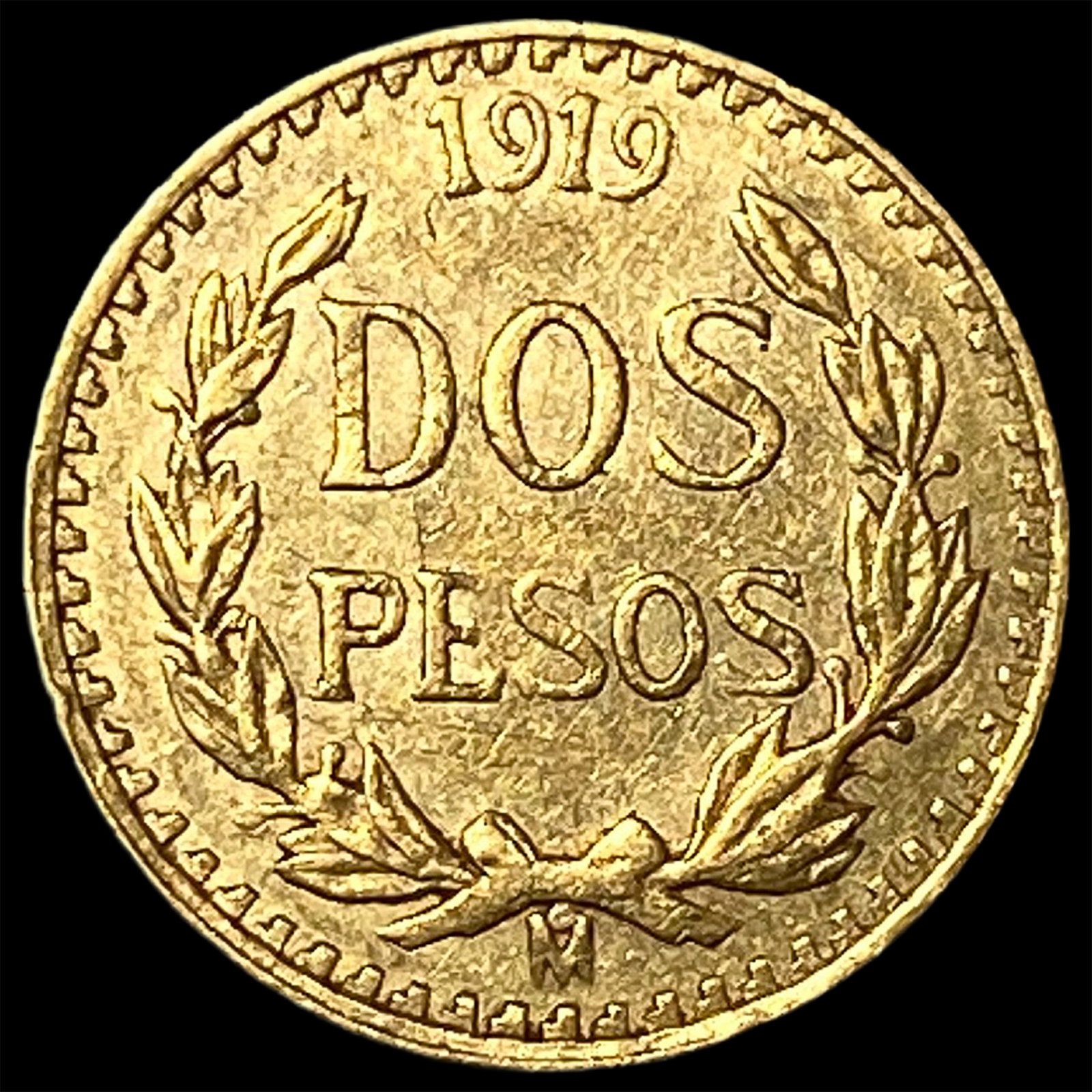 1919 Mexico Gold 2 Pesos CLOSELY UNCIRCULATED (1 of 2)