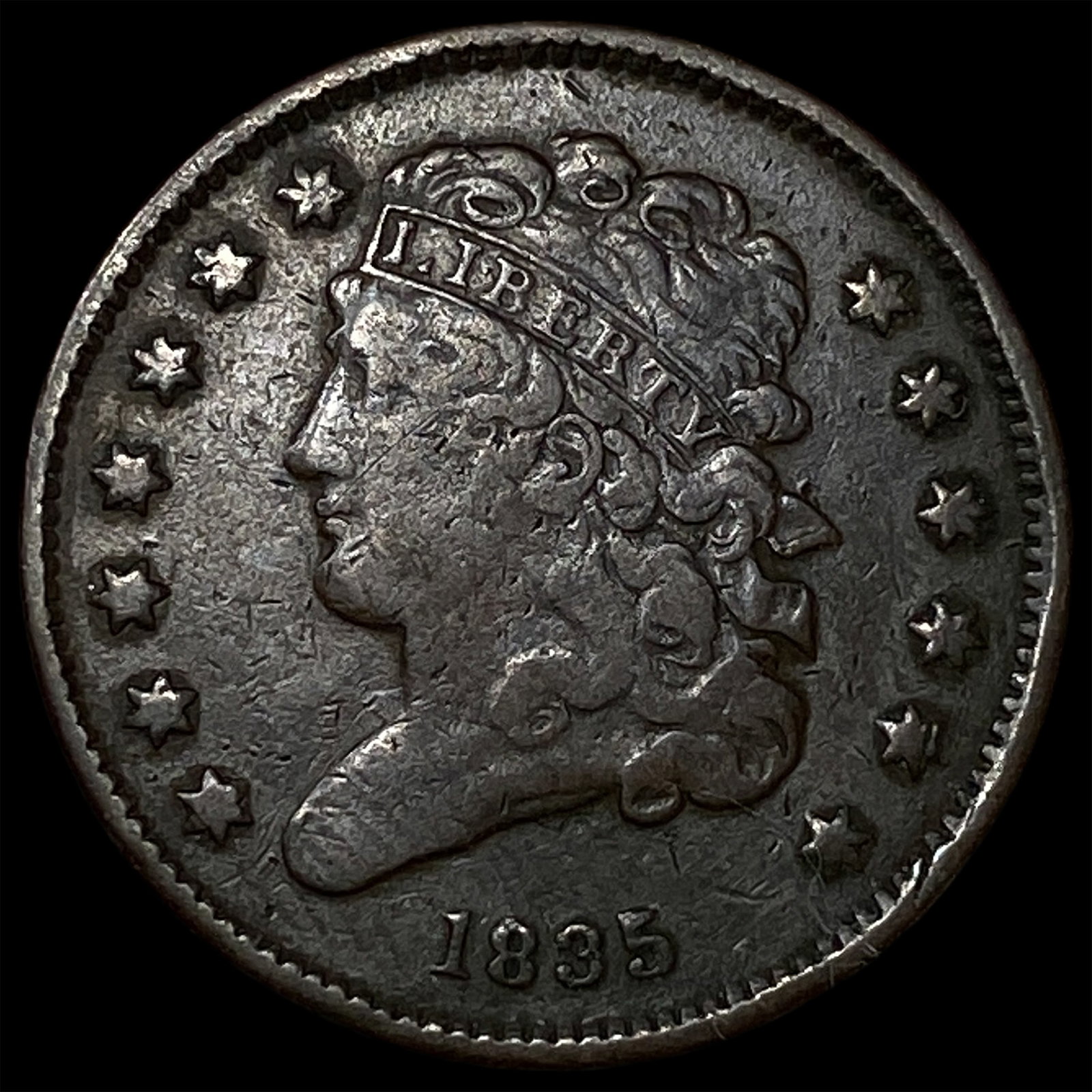 1835 Classic Head Half Cent NEARLY UNCIRCULATED (1 of 2)