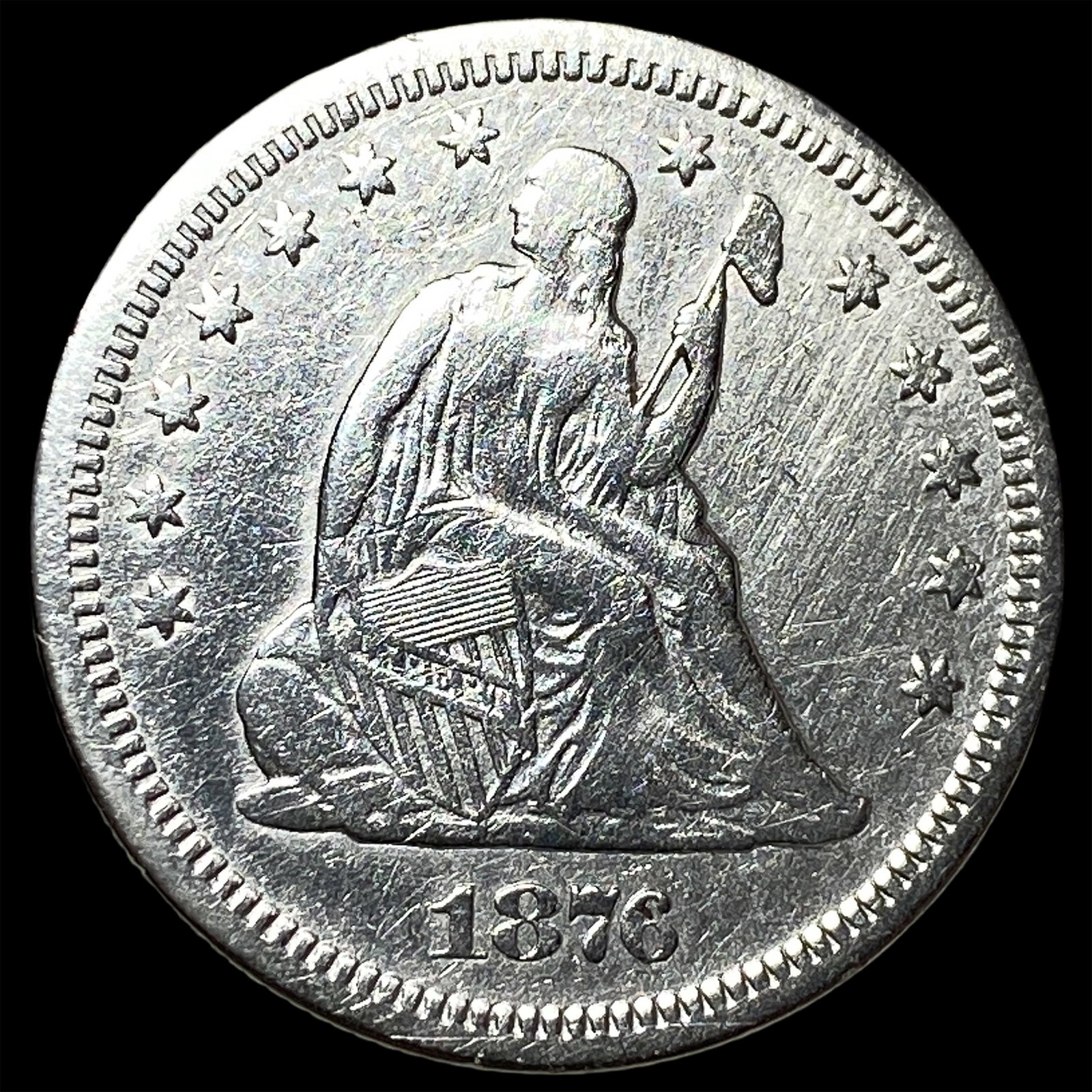 1876-S Silver Quarter Dollar CLOSELY UNCIRCULATED: 1876-S Silver Quarter Dollar CLOSELY UNCIRCULATED