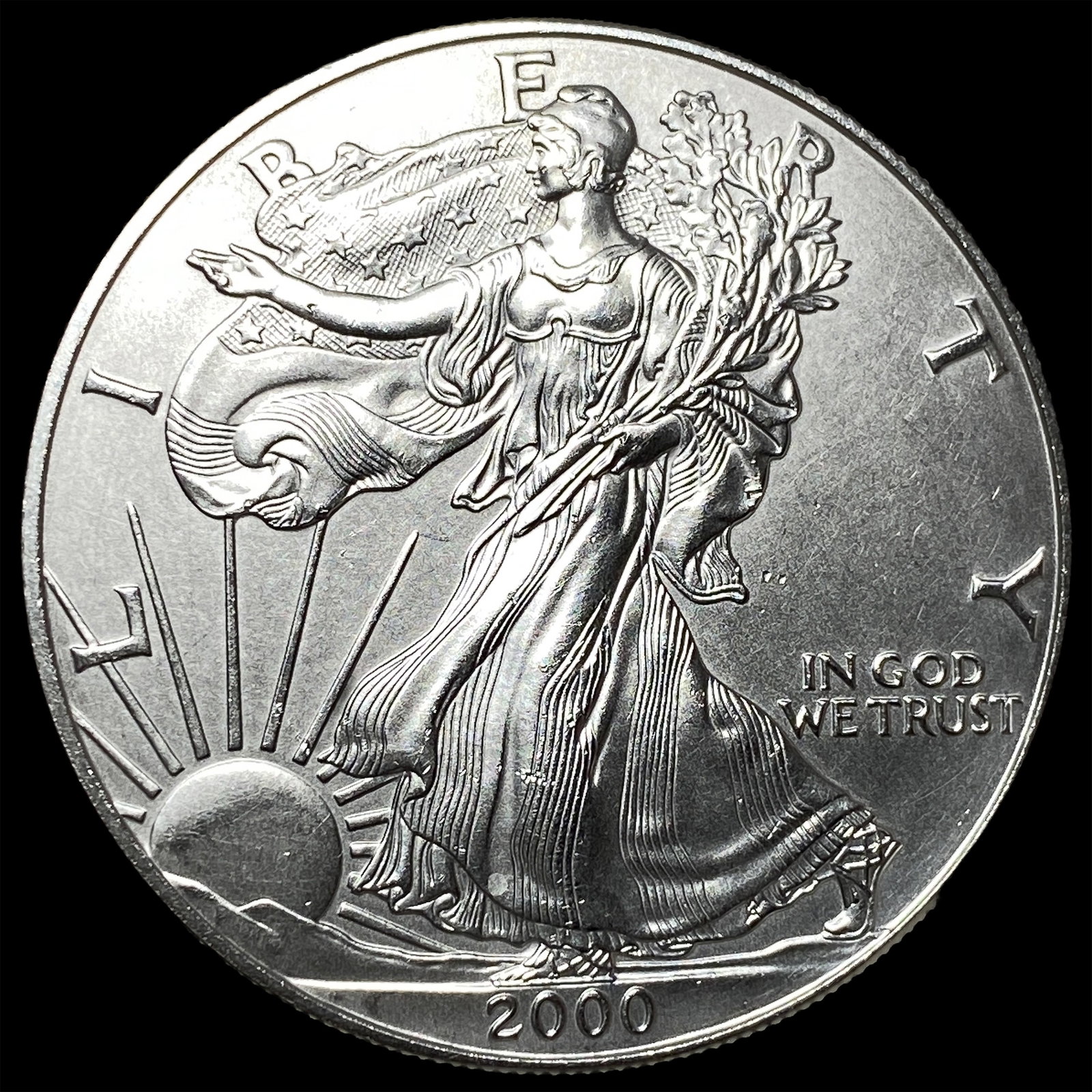 2000 1 oz Silver American Eagle $1 GEM BU (1 of 2)