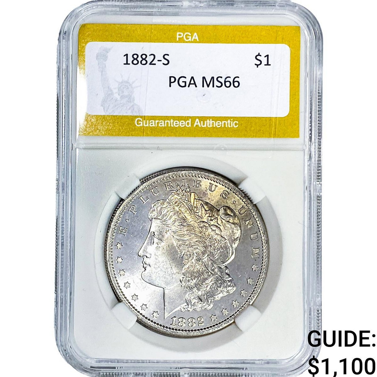1882-S Morgan Silver Dollar PGA MS66: 1882-S Morgan Silver Dollar PGA MS66