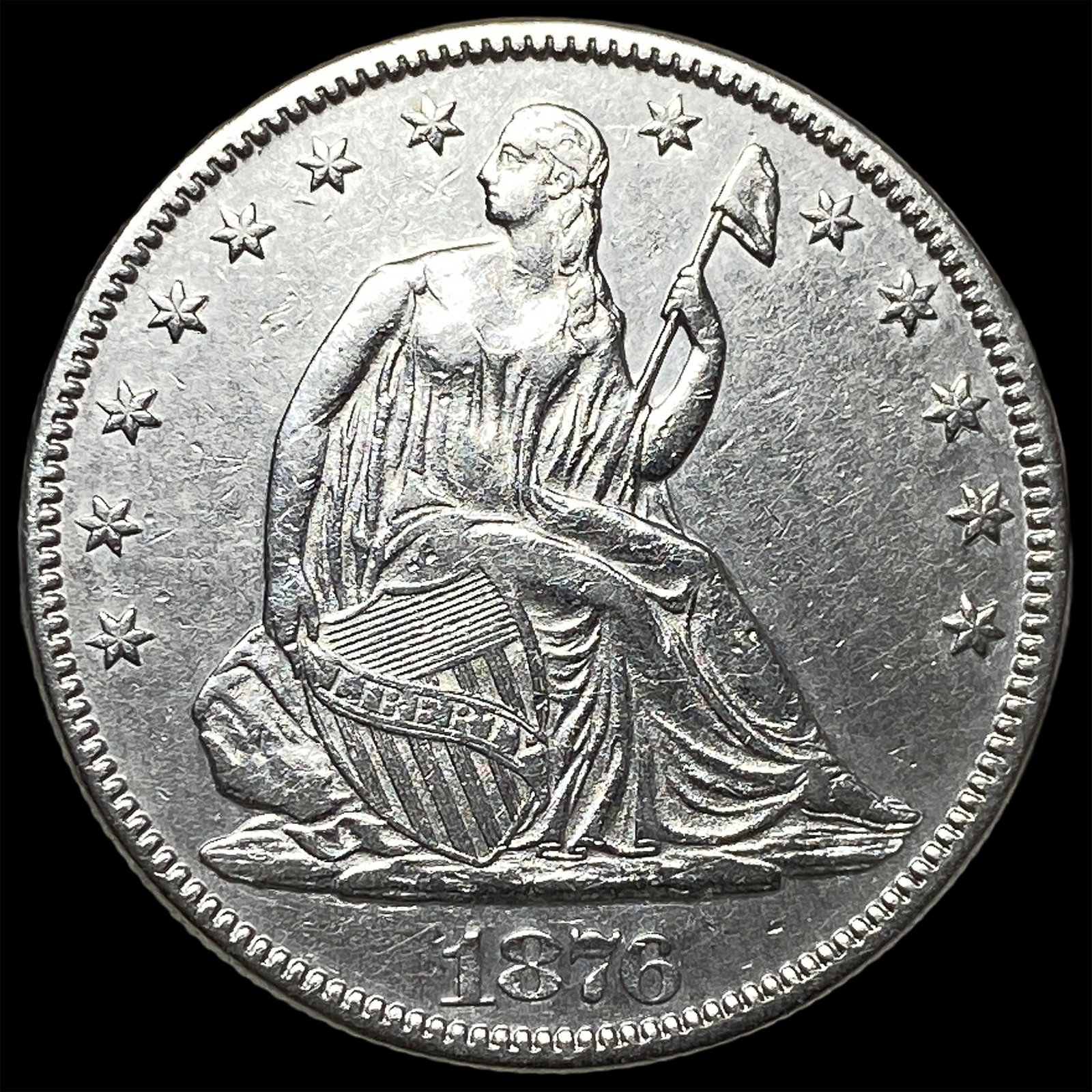 1876 Seated Liberty Half Dollar CHOICE AU: 1876 Seated Liberty Half Dollar CHOICE AU