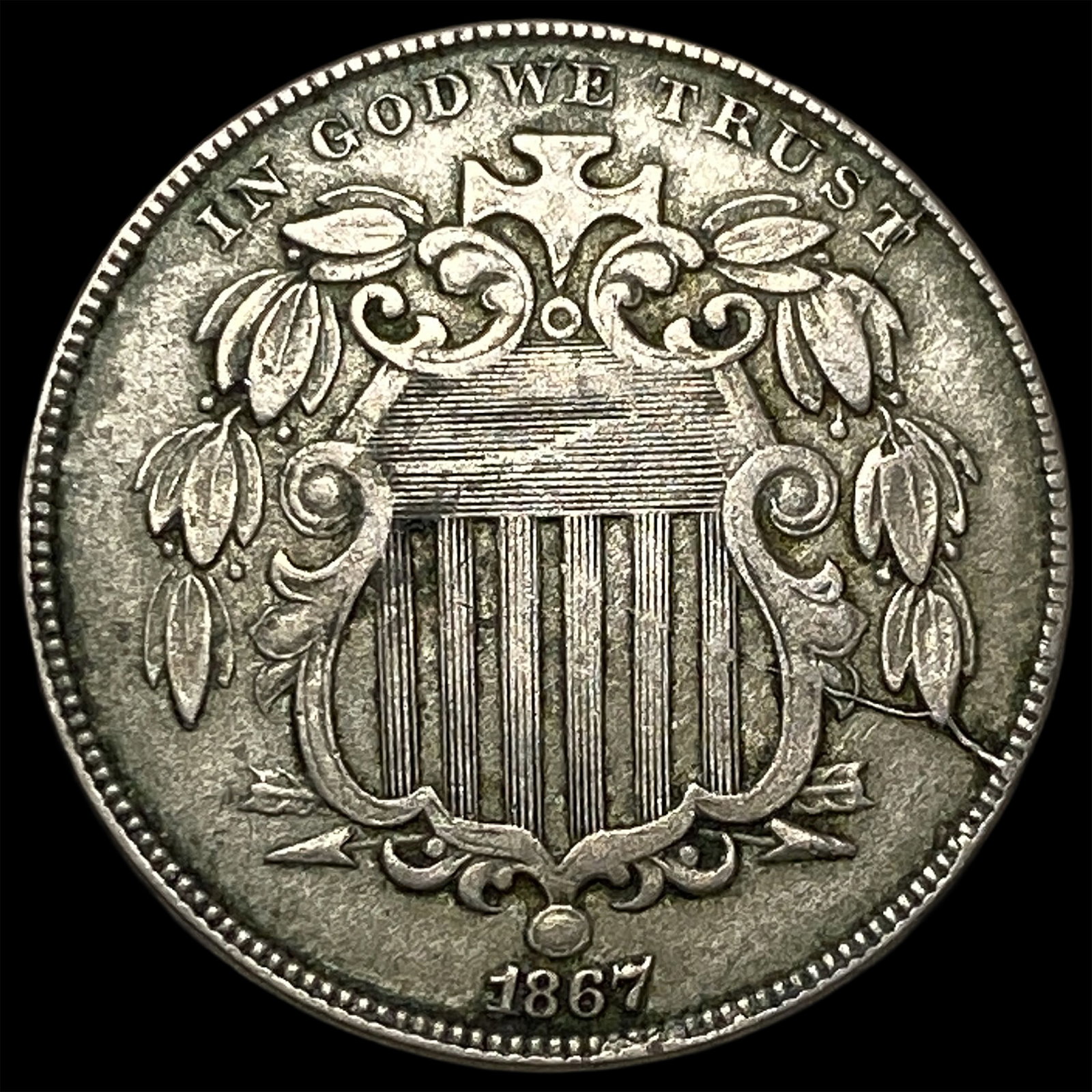 1867 Shield Nickel LIGHTLY CIRCULATED: 1867 Shield Nickel LIGHTLY CIRCULATED