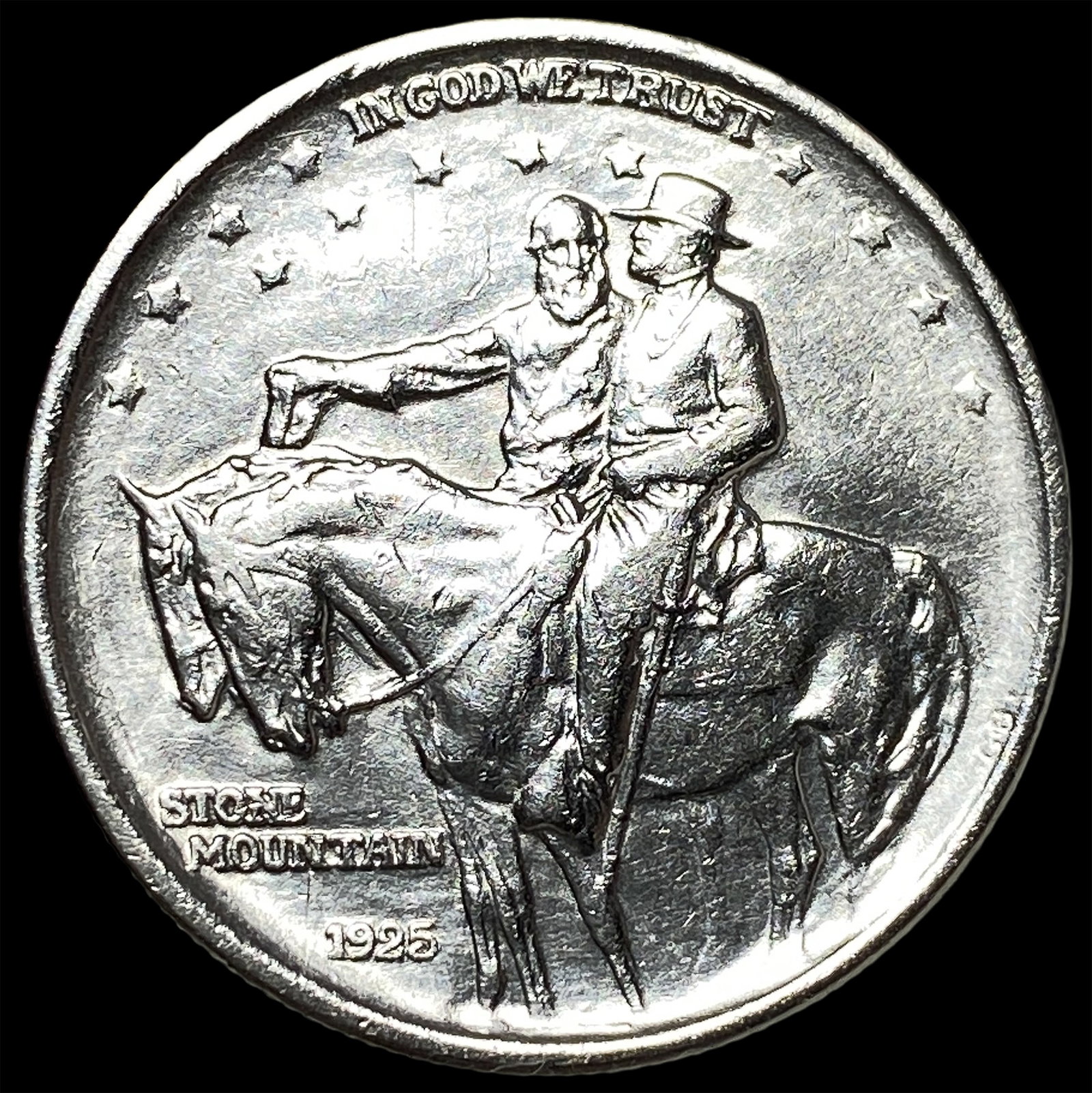 1925 Stone Mountain Silver Half Dollar ABOUT UNCIRCULATED: 1925 Stone Mountain Silver Half Dollar ABOUT UNCIRCULATED