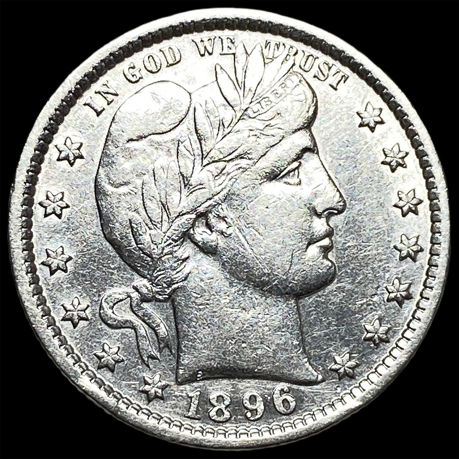 1896 Silver Barber Quarter CLOSELY UNCIRCULATED: 1896 Silver Barber Quarter CLOSELY UNCIRCULATED