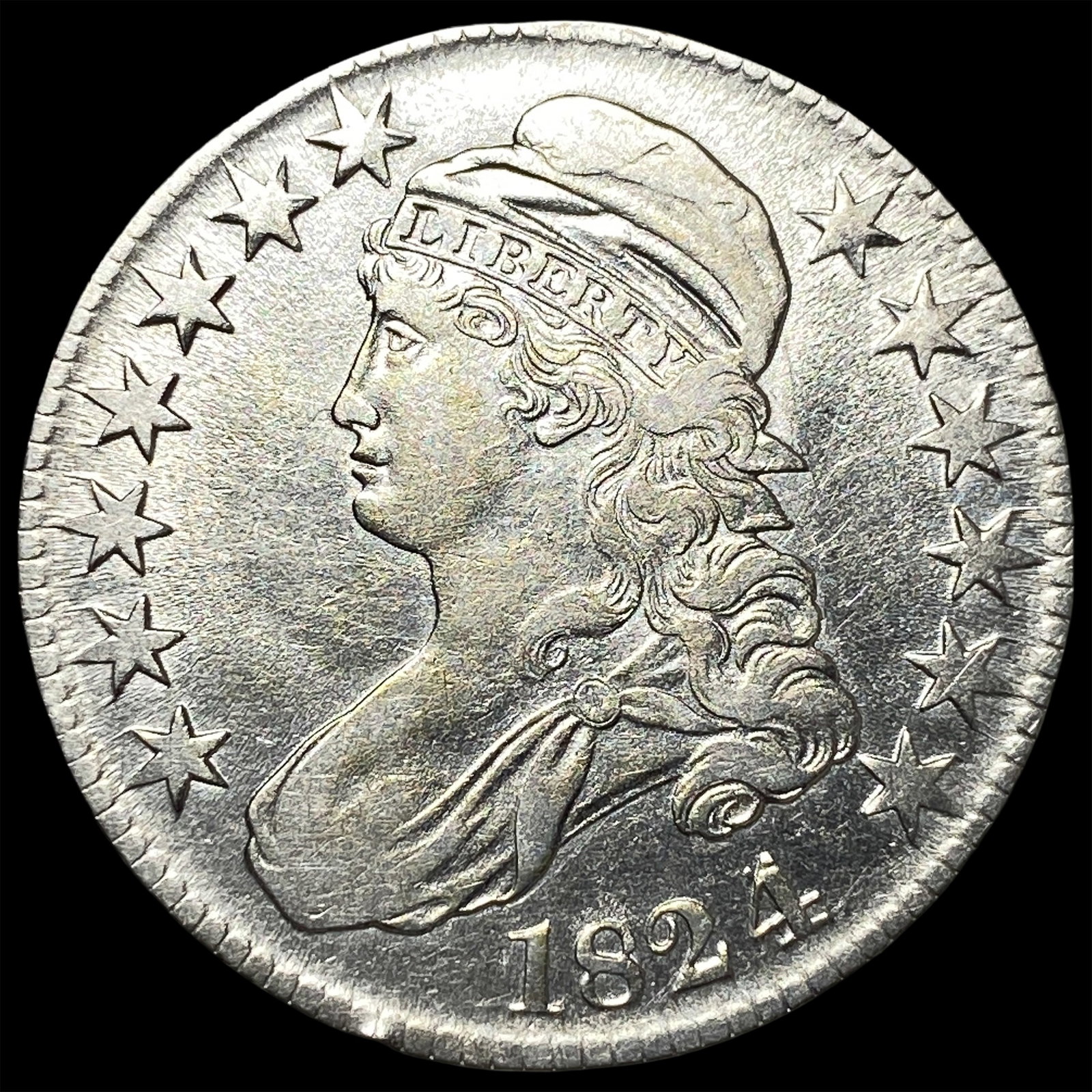 1824 Capped Bust Half Dollar CHOICE AU: 1824 Capped Bust Half Dollar CHOICE AU