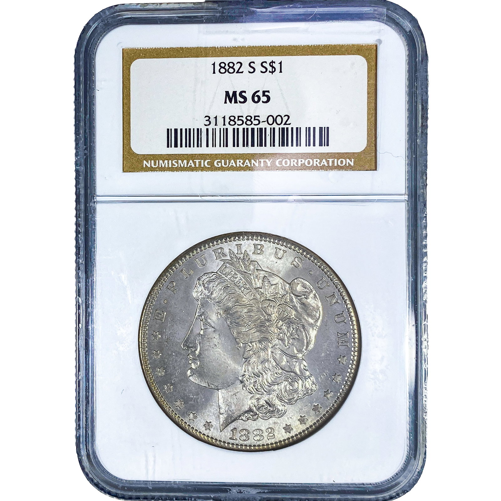 1882-S Morgan Silver Dollar NGC MS65: 1882-S Morgan Silver Dollar NGC MS65
