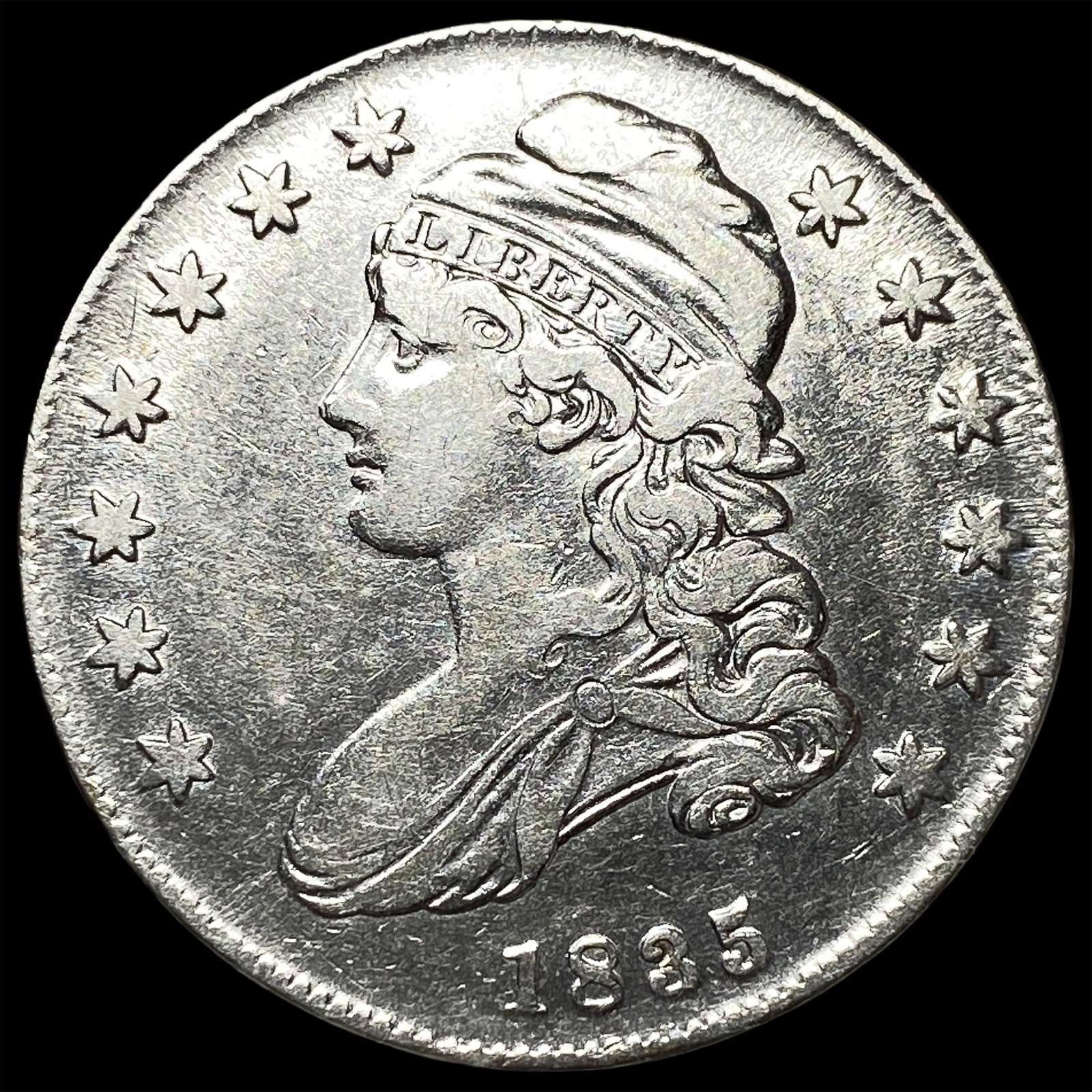1825 Capped Bust Half Dollar CLOSELY UNCIRCULATED: 1825 Capped Bust Half Dollar CLOSELY UNCIRCULATED