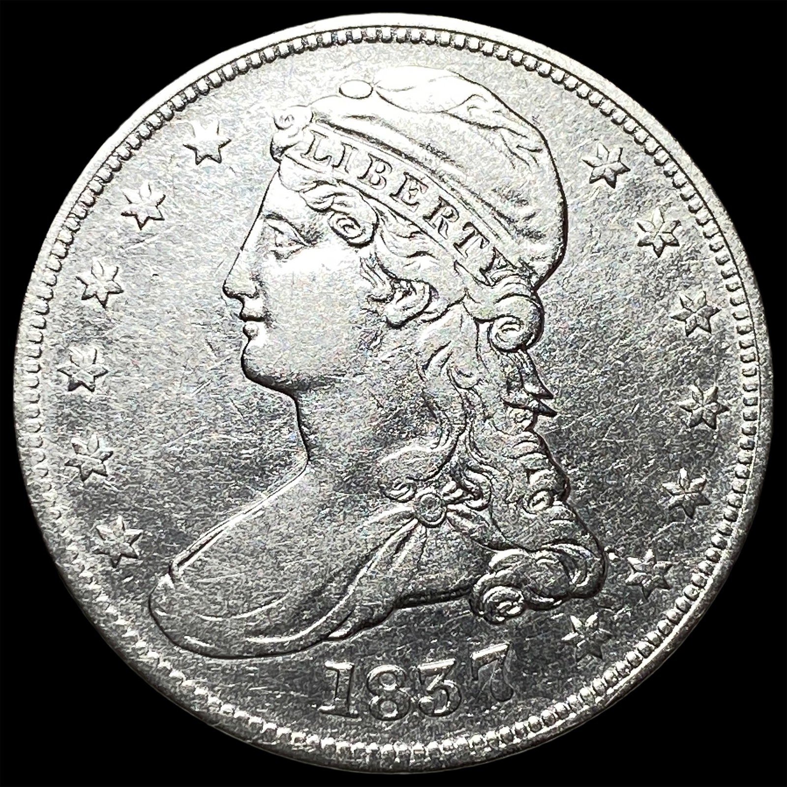 1837 Capped Bust Half Dollar CLOSELY UNCIRCULATED: 1837 Capped Bust Half Dollar CLOSELY UNCIRCULATED