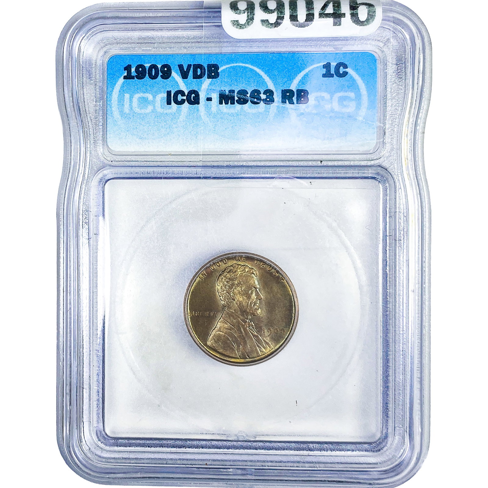 1909 VDB Wheat Cent ICG MS63 RB: 1909 VDB Wheat Cent ICG MS63 RB