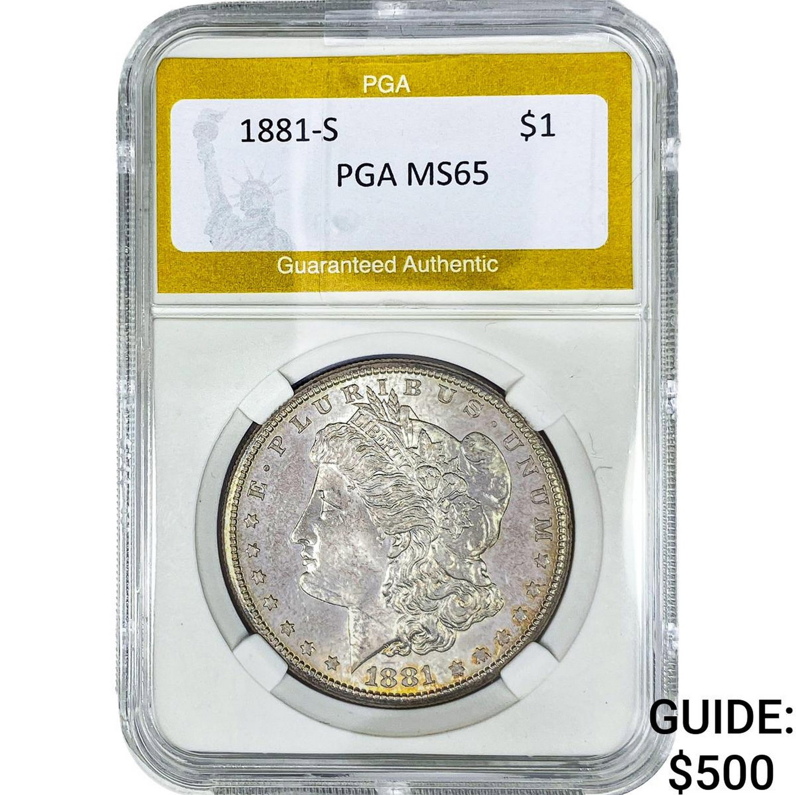 1881-S Morgan Silver Dollar PGA MS65: 1881-S Morgan Silver Dollar PGA MS65