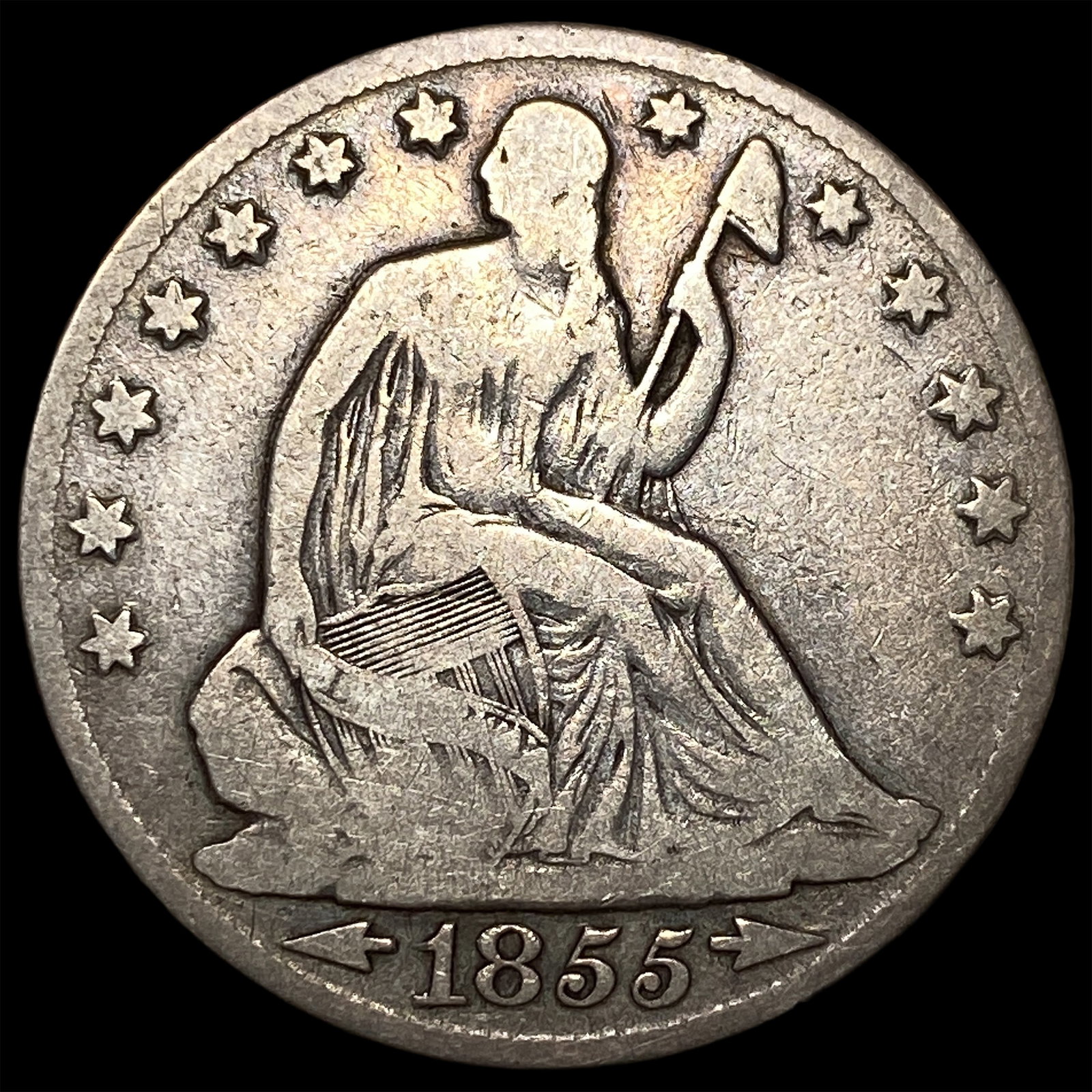 1855-O Silver Seated Liberty Half Dollar LIGHTLY CIRCULATED: 1855-O Silver Seated Liberty Half Dollar LIGHTLY CIRCULATED