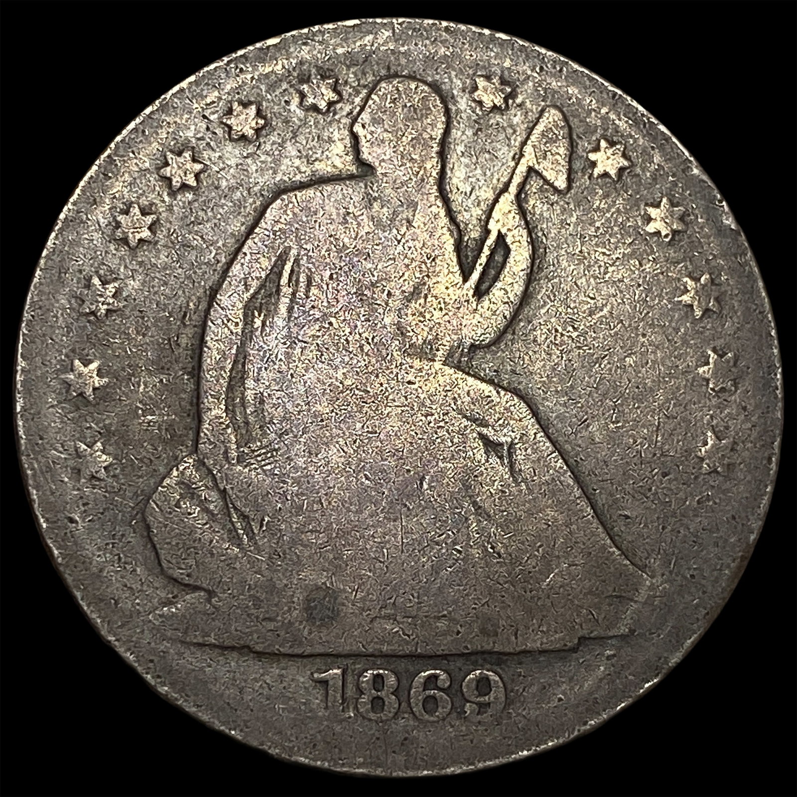 1869-S Silver Half Dollar CLOSELY UNCIRCULATED: 1869-S Silver Half Dollar CLOSELY UNCIRCULATED