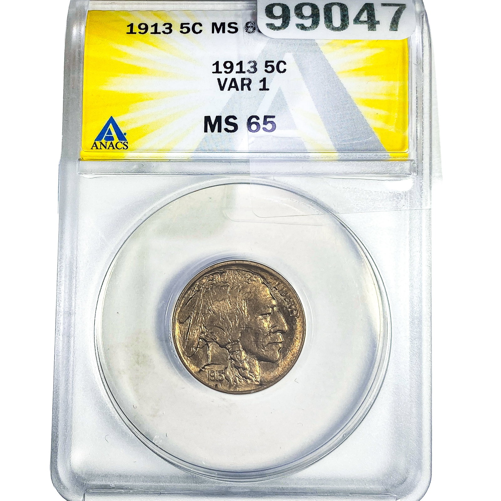 1913 Buffalo Nickel ANACS MS65 Var 1: 1913 Buffalo Nickel ANACS MS65 Var 1