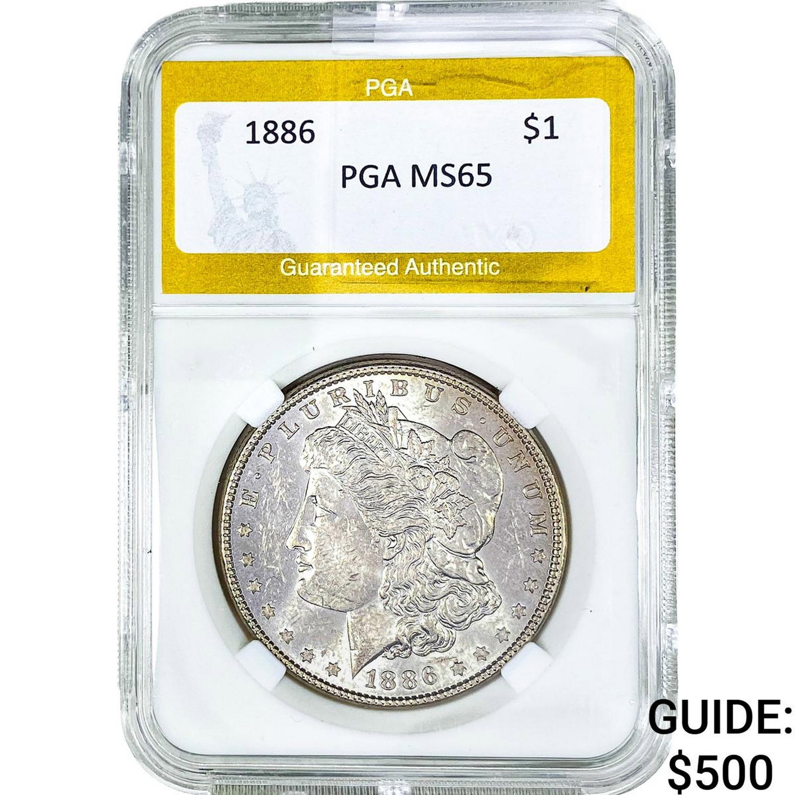 1886 Morgan Silver Dollar PGA MS65: 1886 Morgan Silver Dollar PGA MS65