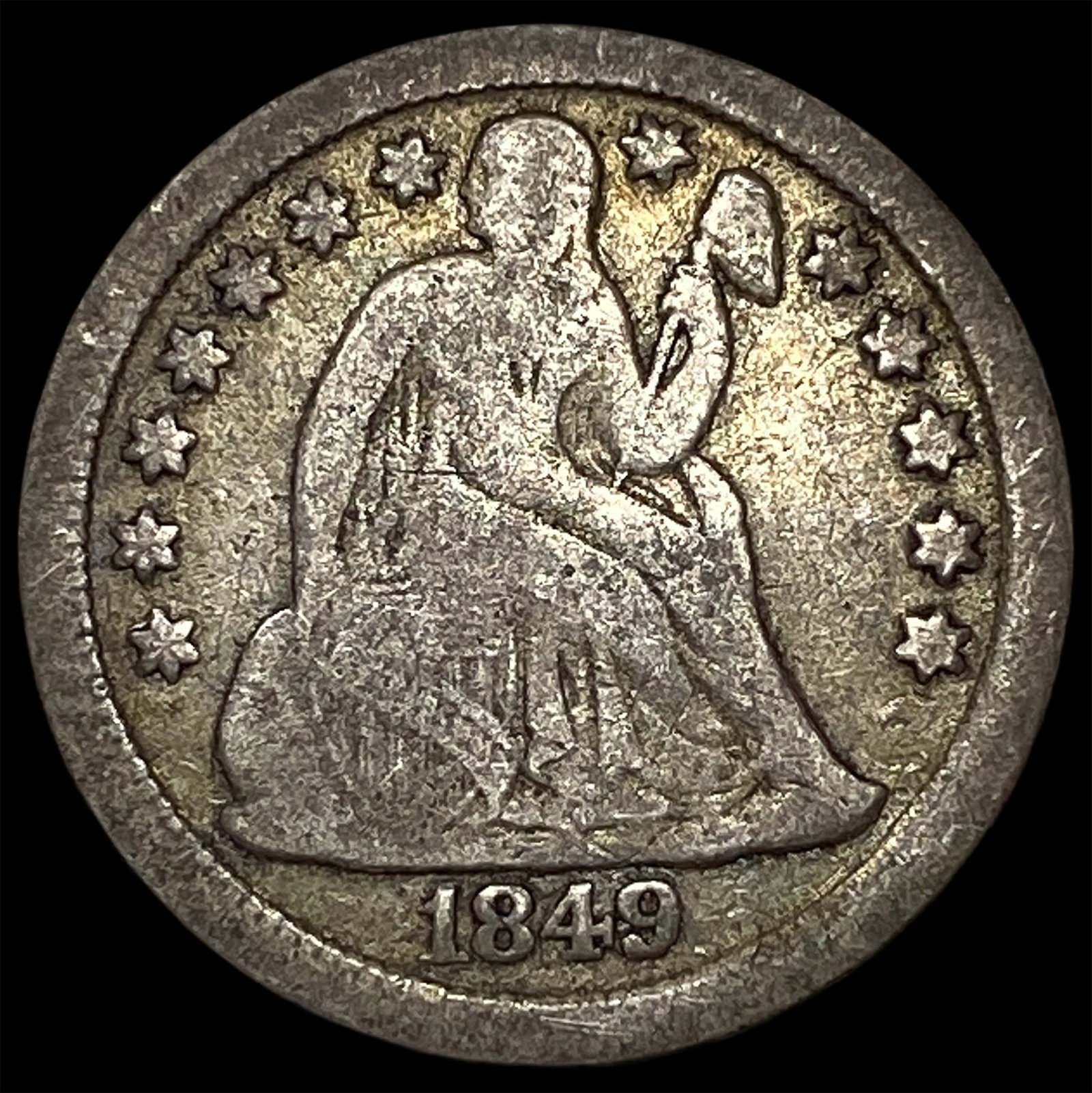 1849-O Silver Seated Liberty Dime LIGHTLY CIRCULATED: 1849-O Silver Seated Liberty Dime LIGHTLY CIRCULATED