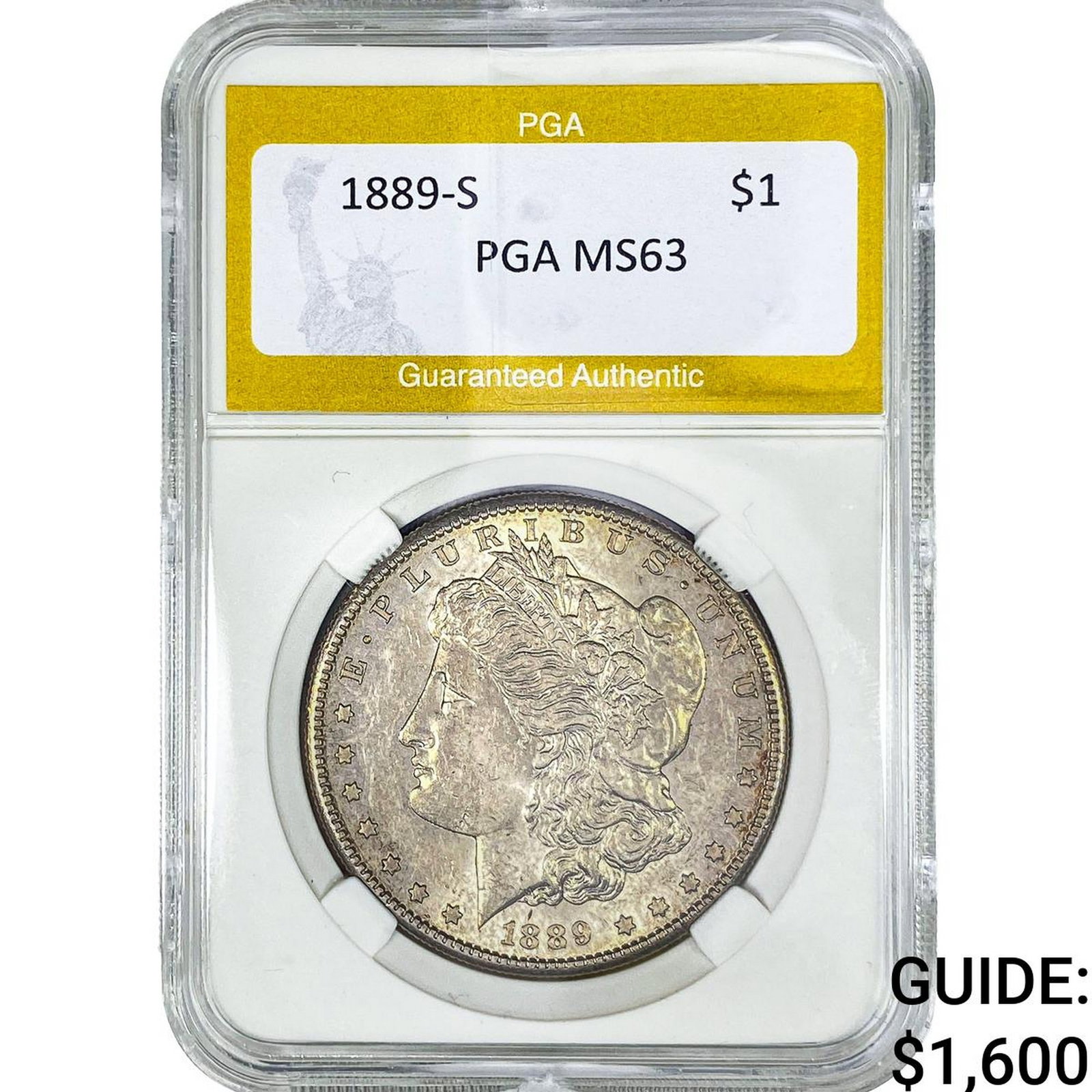 1889-S Morgan Silver Dollar PGA MS63: 1889-S Morgan Silver Dollar PGA MS63