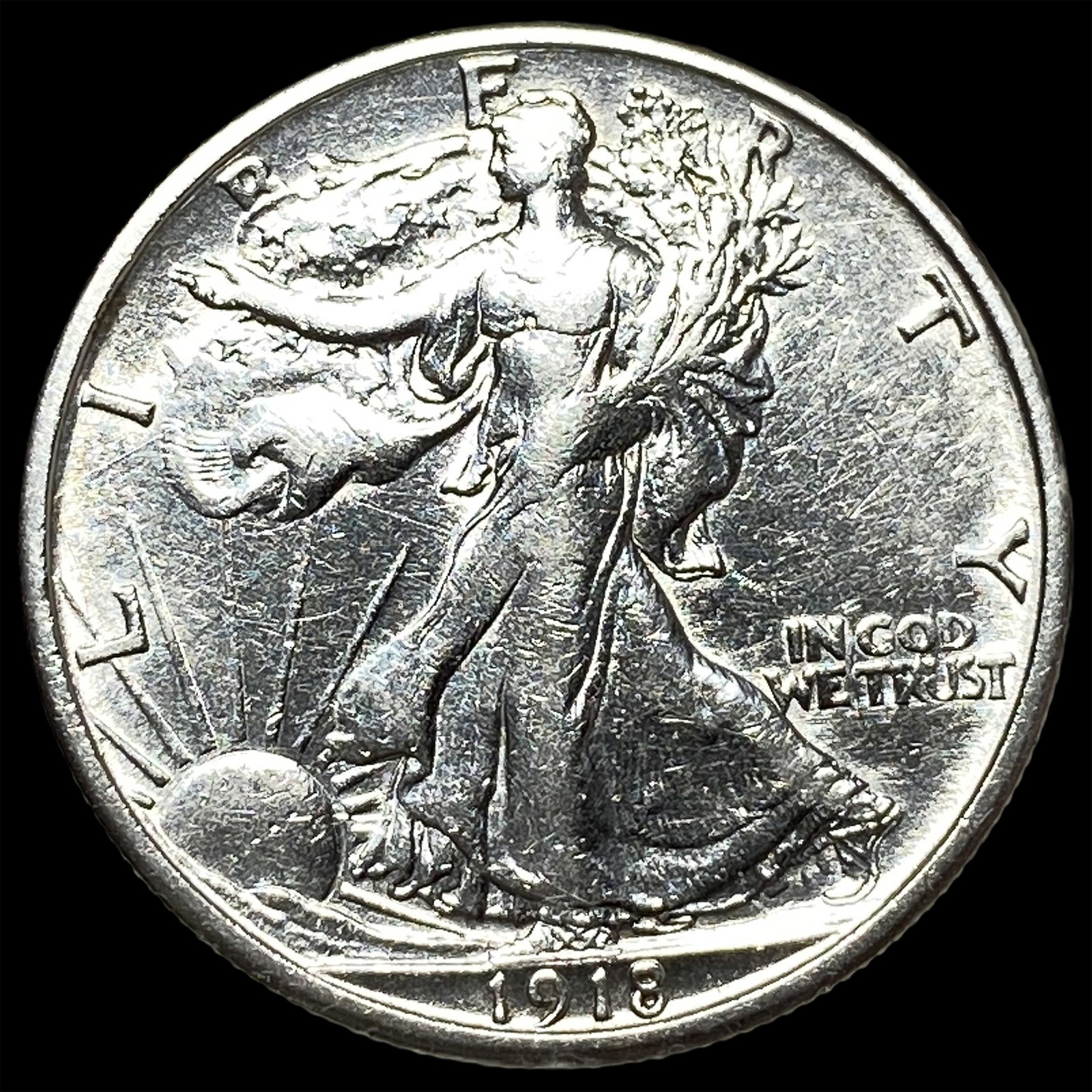1918 Walking Liberty Half Dollar CHOICE AU: 1918 Walking Liberty Half Dollar CHOICE AU