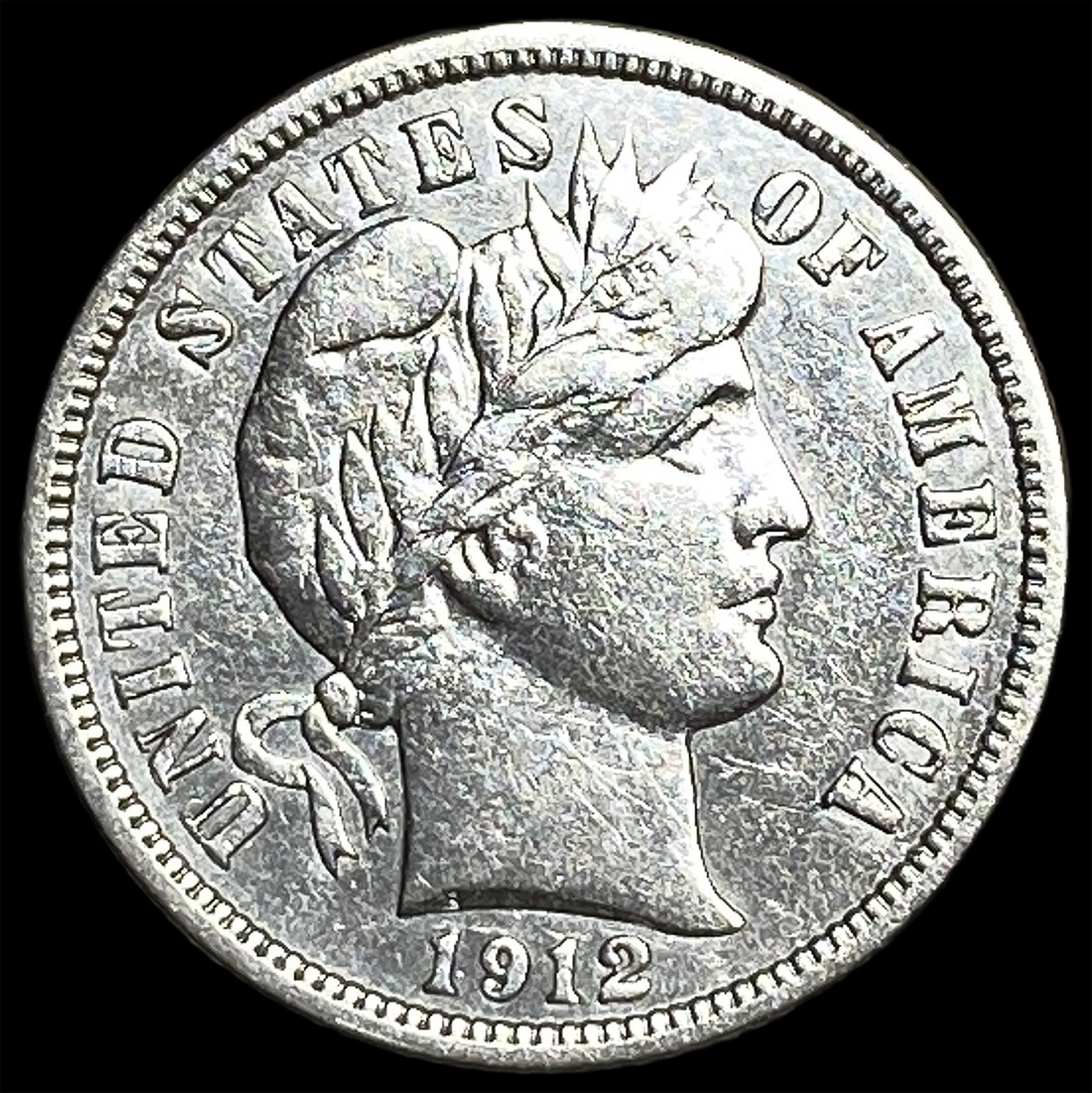 1912 Barber Dime CLOSELY UNCIRCULATED: 1912 Barber Dime CLOSELY UNCIRCULATED