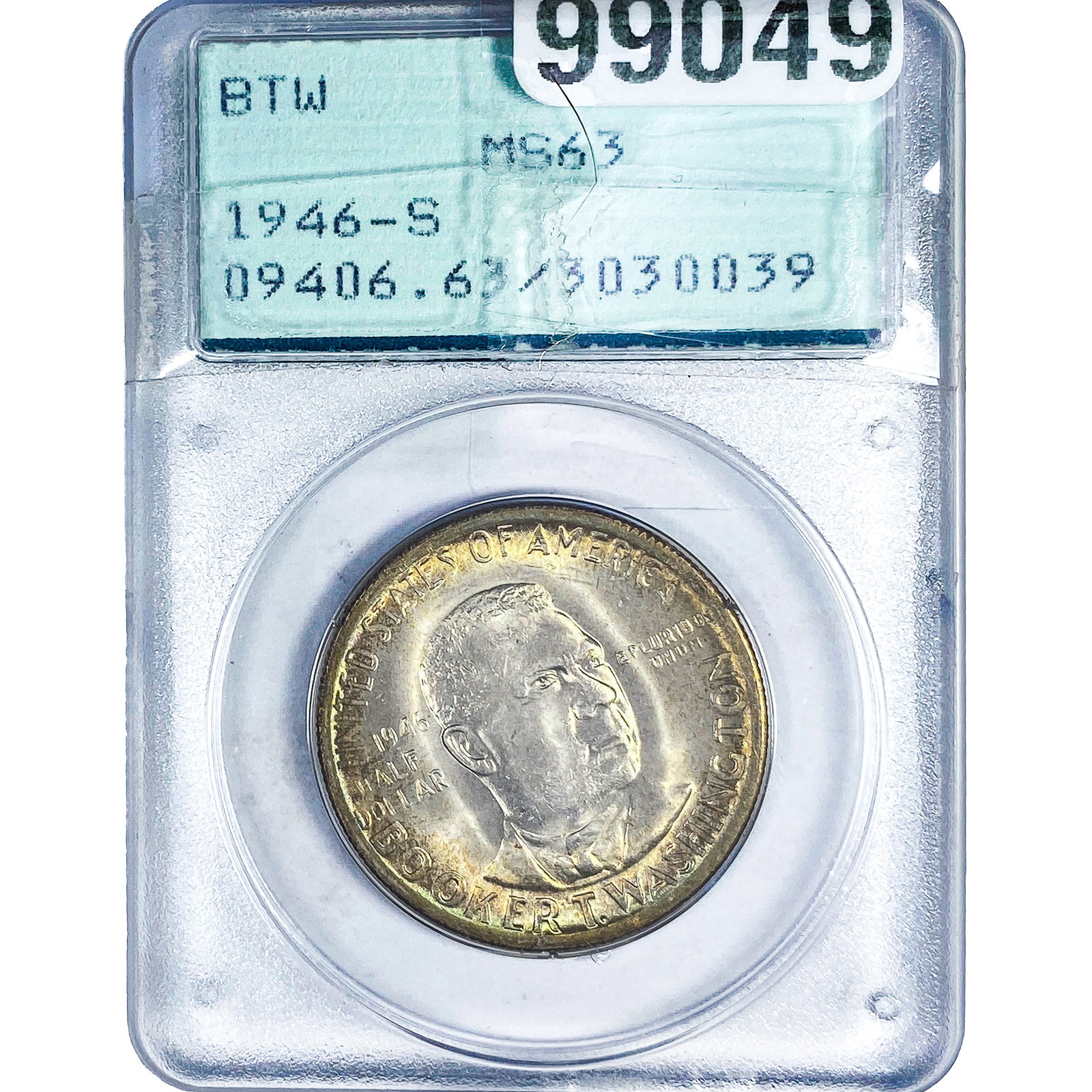 1946-S Booker T Half Dollar PCGS MS63: 1946-S Booker T Half Dollar PCGS MS63