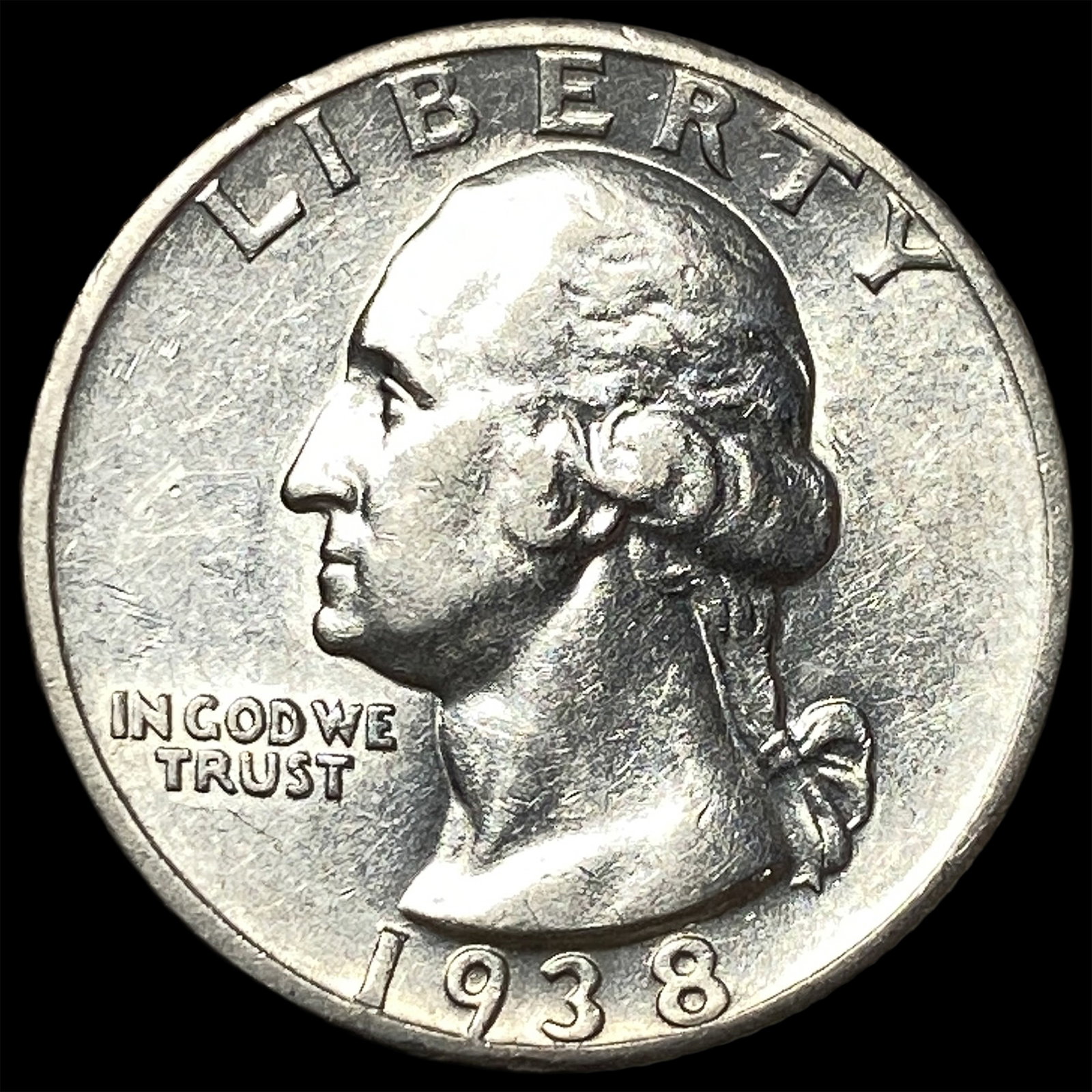 1938-S Silver Washington Quarter CLOSELY UNCIRCULATED: 1938-S Silver Washington Quarter CLOSELY UNCIRCULATED
