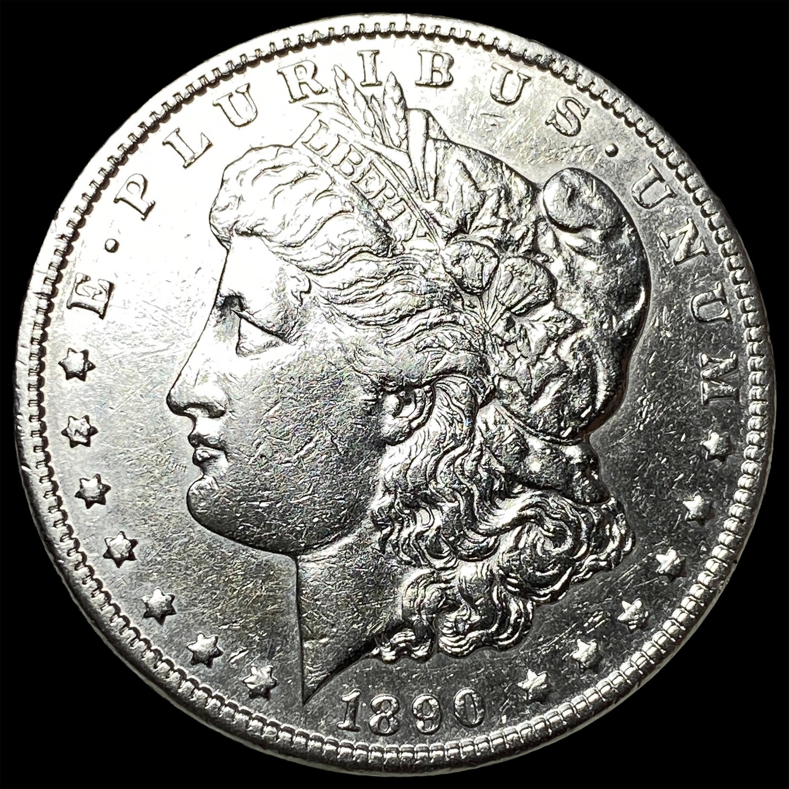 1890-CC Silver Morgan Dollar CLOSELY UNCIRCULATED: 1890-CC Silver Morgan Dollar CLOSELY UNCIRCULATED