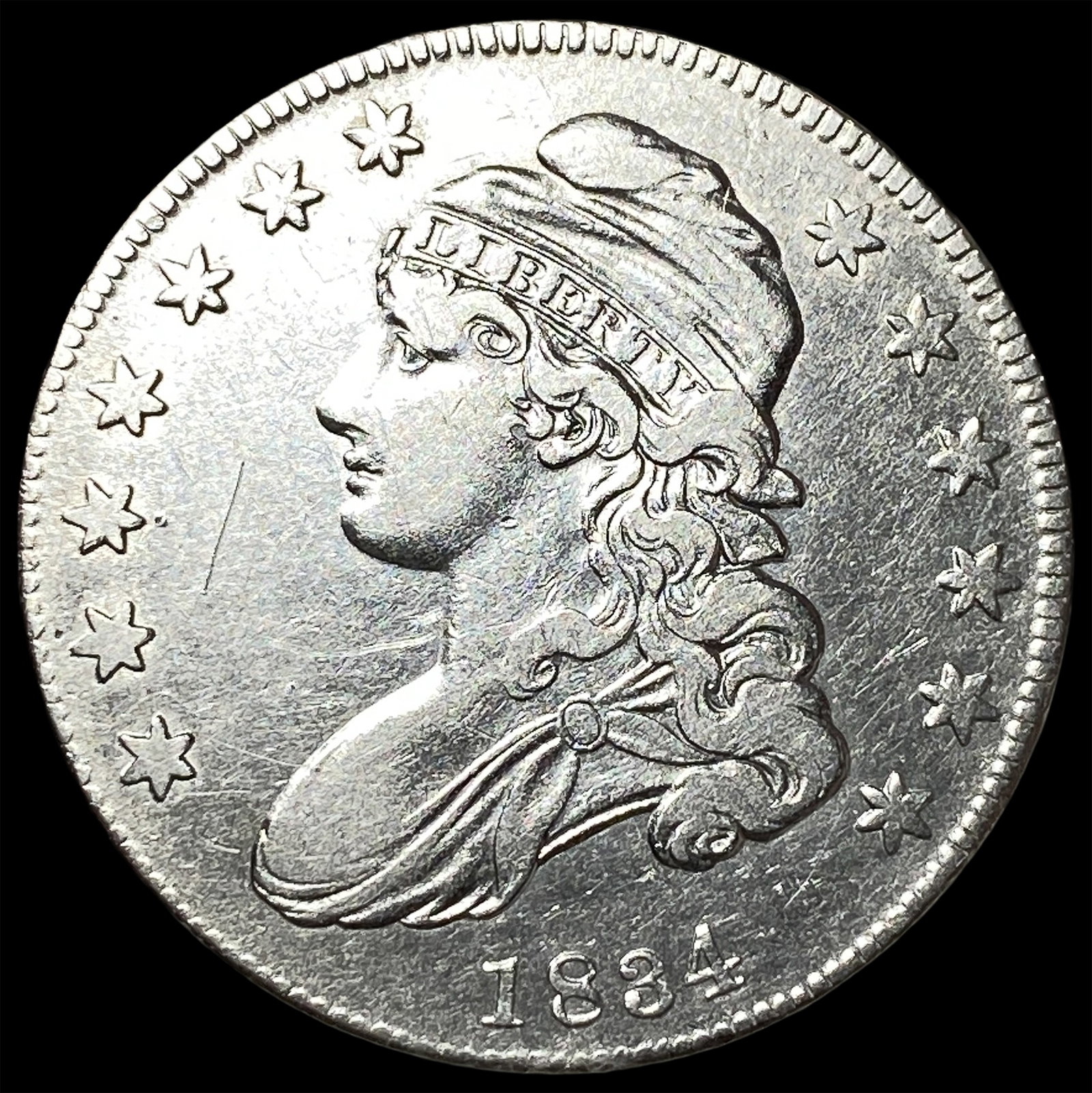 1834 Capped Bust Half Dollar CLOSELY UNCIRCULATED: 1834 Capped Bust Half Dollar CLOSELY UNCIRCULATED