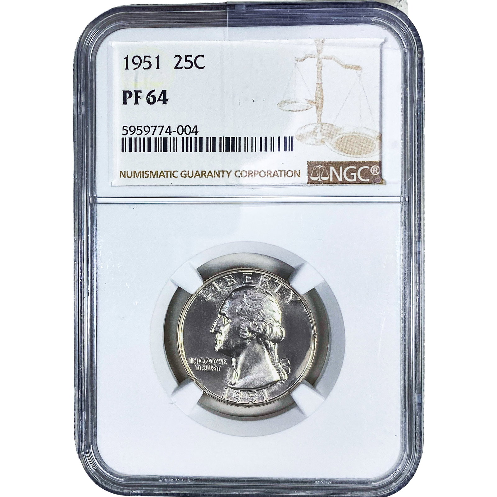 1951 Washington Silver Quarter NGC PF64: 1951 Washington Silver Quarter NGC PF64