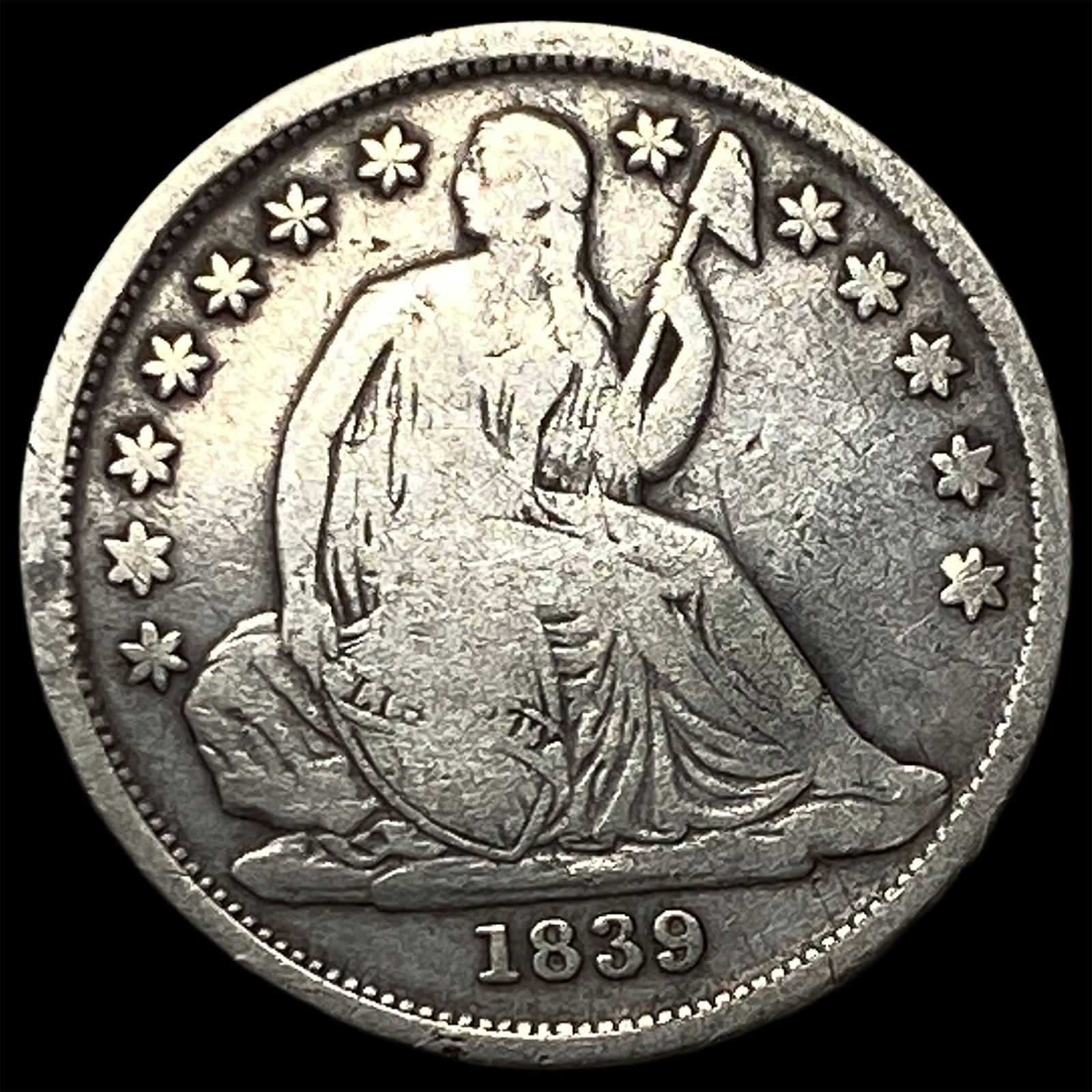 1839-O Silver Seated Liberty Dime LIGHTLY CIRCULATED: 1839-O Silver Seated Liberty Dime LIGHTLY CIRCULATED