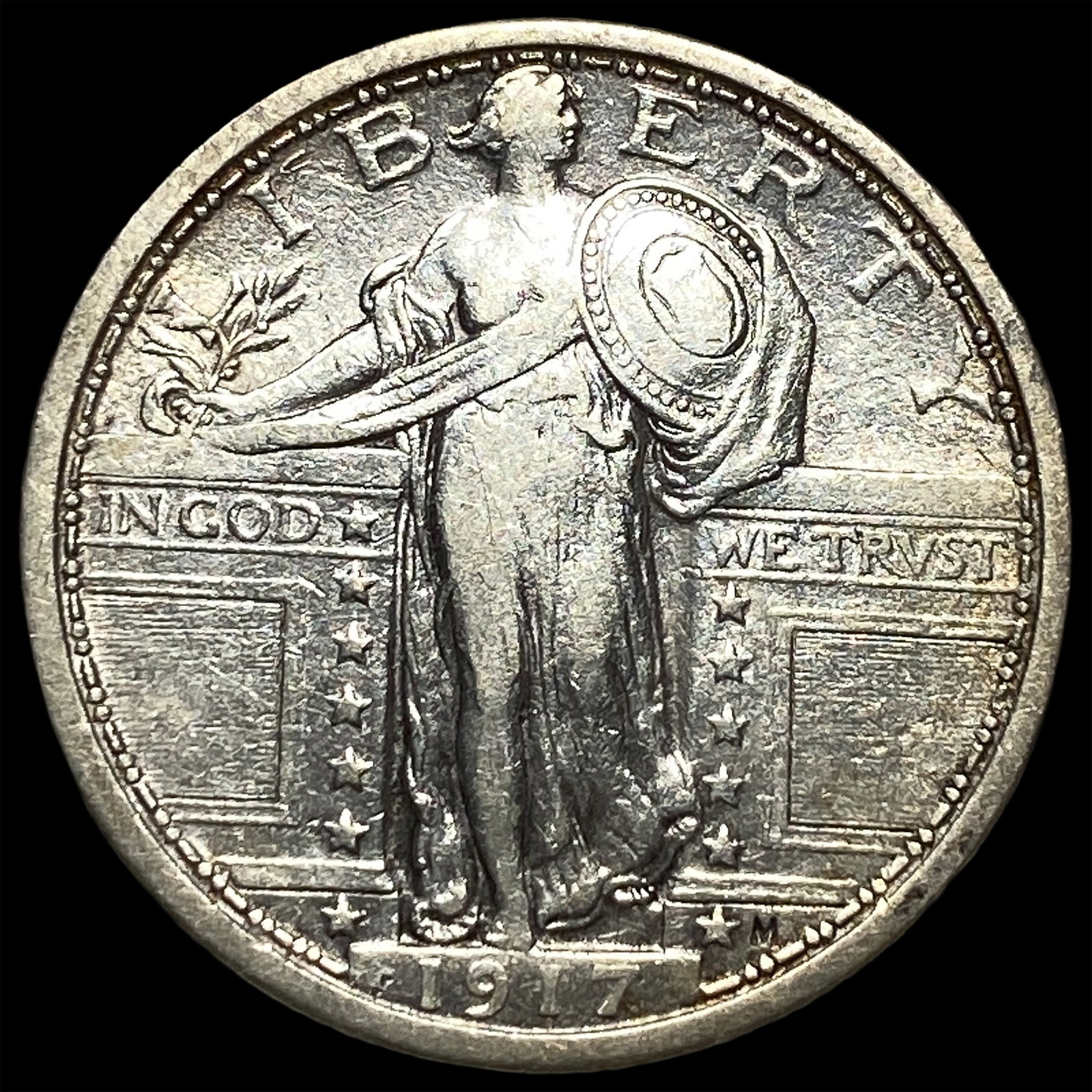1917 Type 1 Standing Liberty Quarter NEARLY UNCIRCULATED: 1917 Type 1 Standing Liberty Quarter NEARLY UNCIRCULATED
