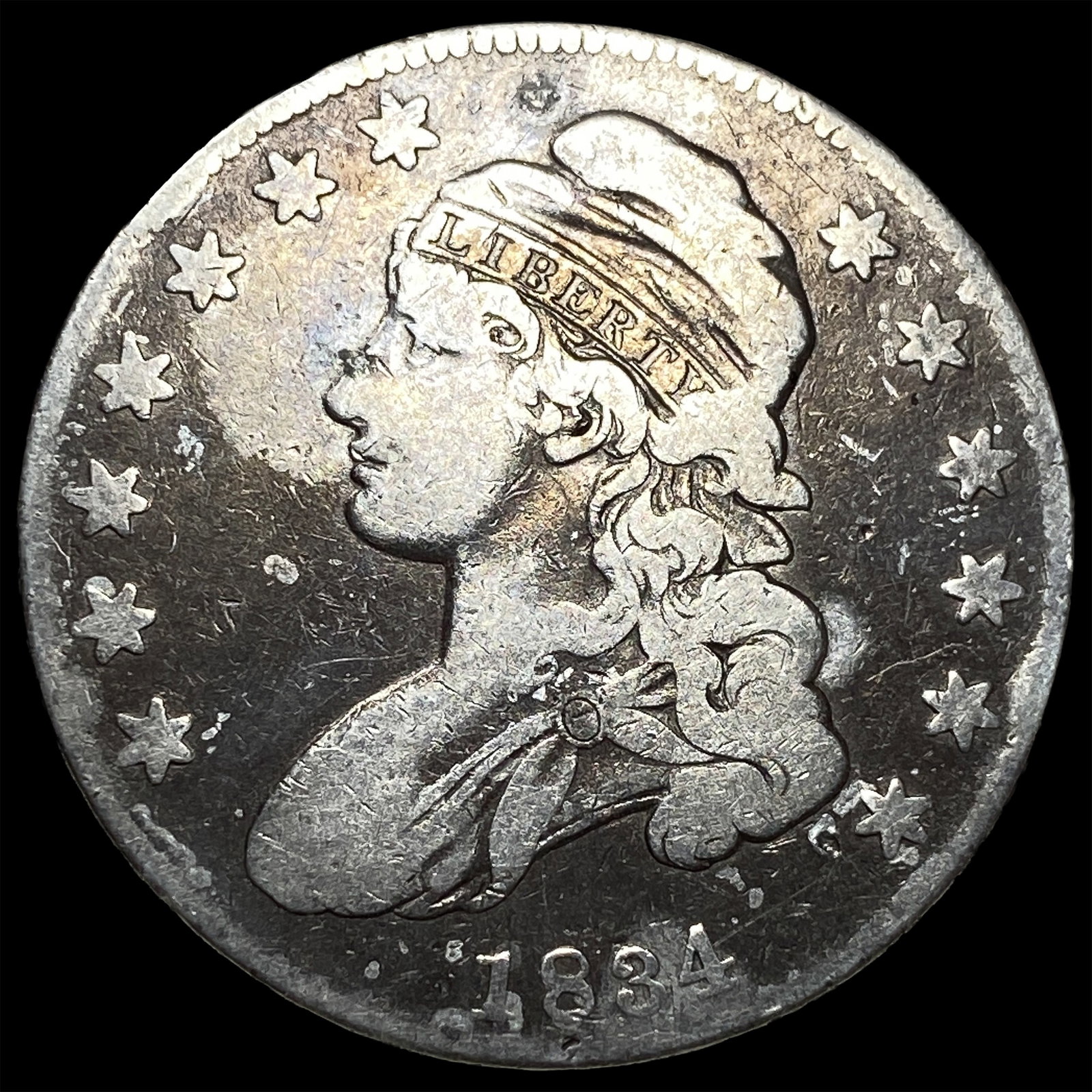 1834 Capped Bust Silver Half Dollar NICELY CIRCULATED: 1834 Capped Bust Silver Half Dollar NICELY CIRCULATED