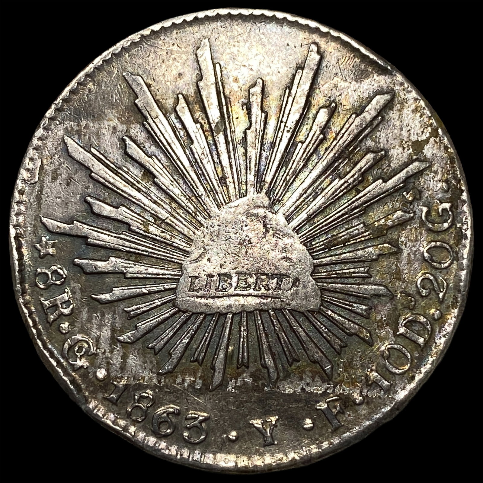 1863-Mo Mexico Silver 8 Reales NEARLY UNCIRCULATED (1 of 2)