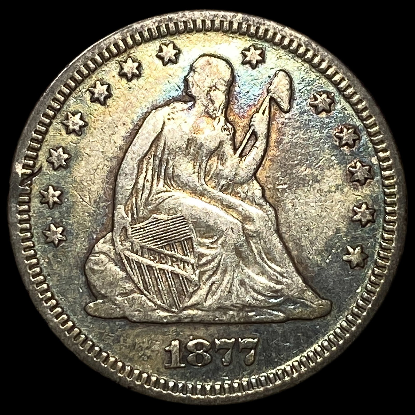 1877 Seated Liberty Quarter NEARLY UNCIRCULATED: 1877 Seated Liberty Quarter NEARLY UNCIRCULATED