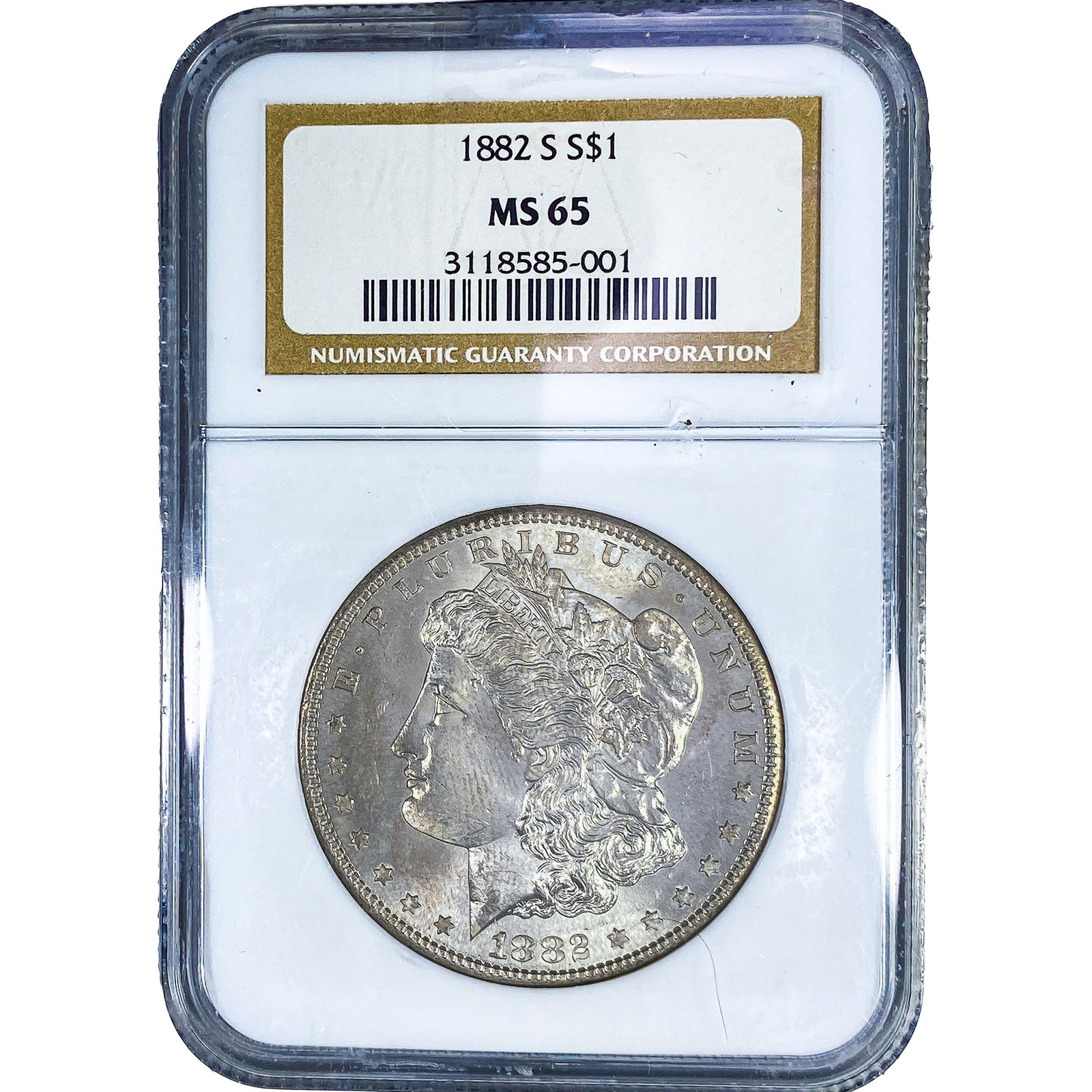 1882-S Morgan Silver Dollar NGC MS65: 1882-S Morgan Silver Dollar NGC MS65