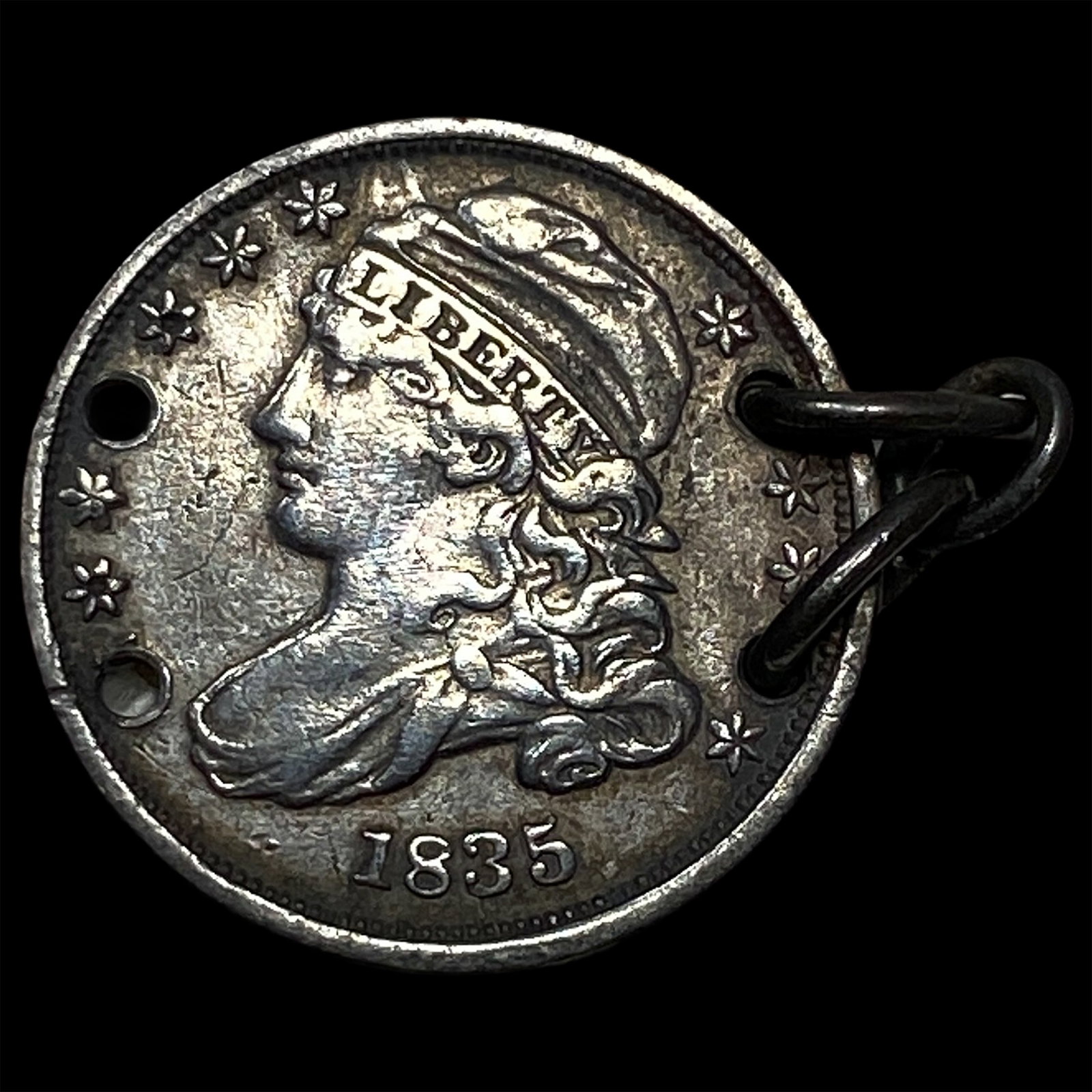 1835 Capped Bust Dime (holed). HIGH GRADE: 1835 Capped Bust Dime (holed). HIGH GRADE