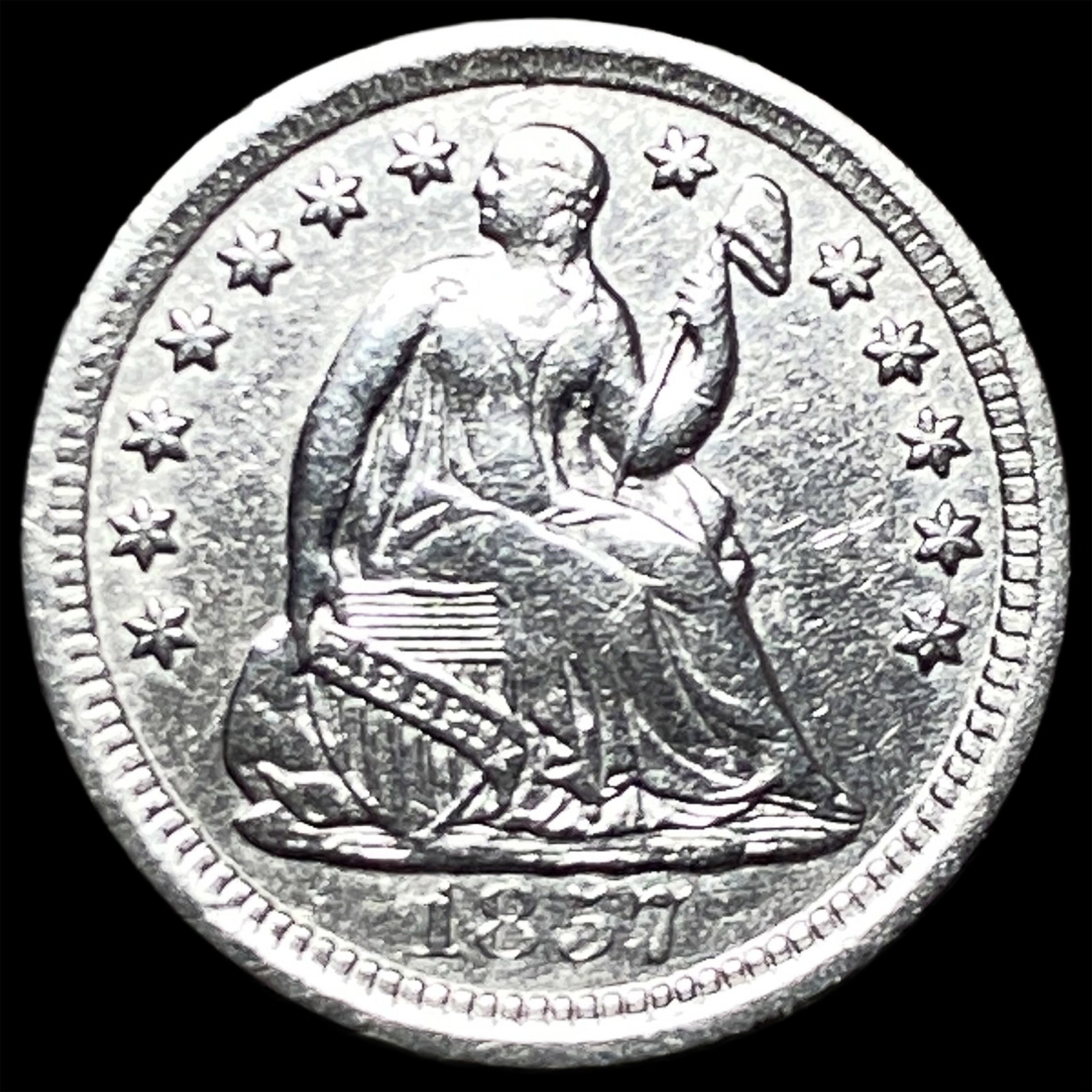 1837-O Silver Half Dime CLOSELY UNCIRCULATED (1 of 2)