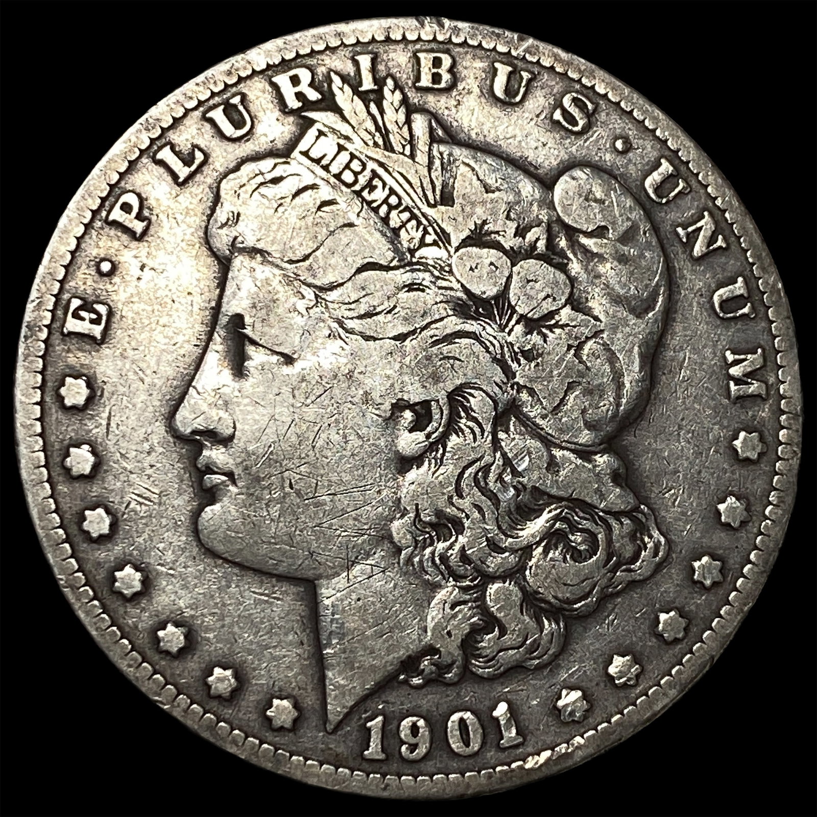 1901-S Silver Morgan Dollar ABOUT UNCIRCULATED: 1901-S Silver Morgan Dollar ABOUT UNCIRCULATED