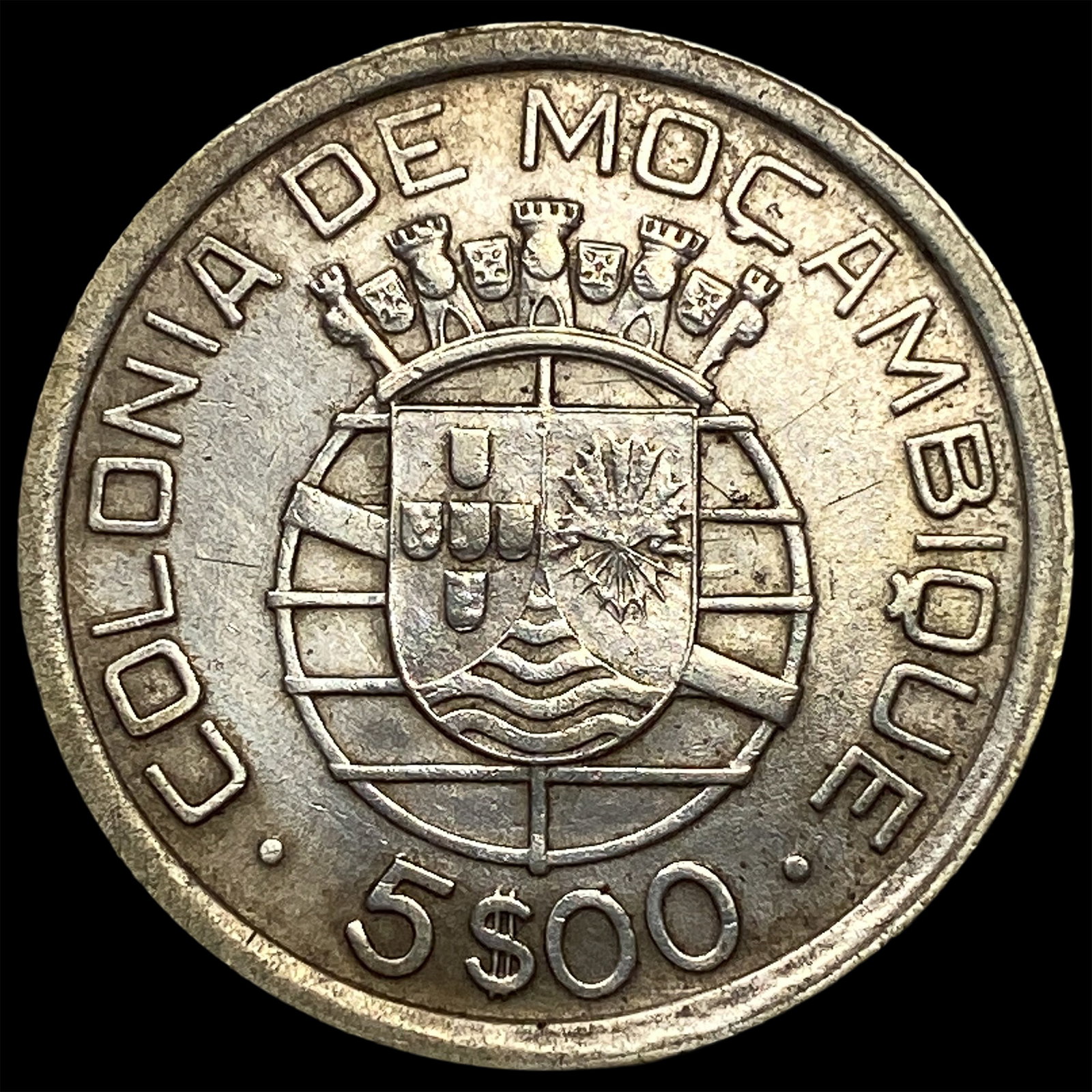 1938 Mozambique 5 Escudos UNCIRCULATED: 1938 Mozambique 5 Escudos UNCIRCULATED