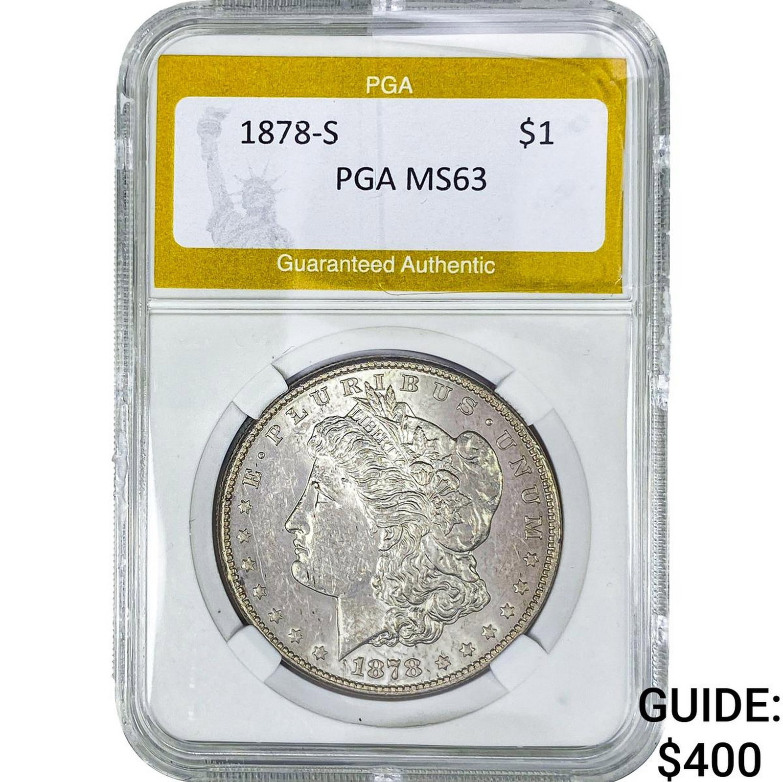 1878-S Morgan Silver Dollar PGA MS63: 1878-S Morgan Silver Dollar PGA MS63