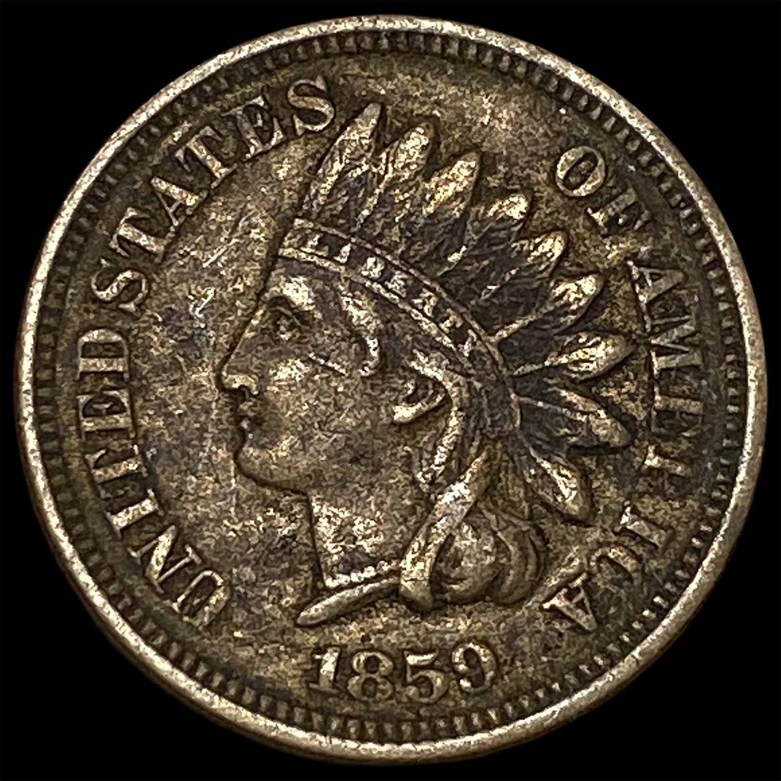 1859 Copper-Nickel Indian Head Cent NEARLY UNCIRCULATED: 1859 Copper-Nickel Indian Head Cent NEARLY UNCIRCULATED
